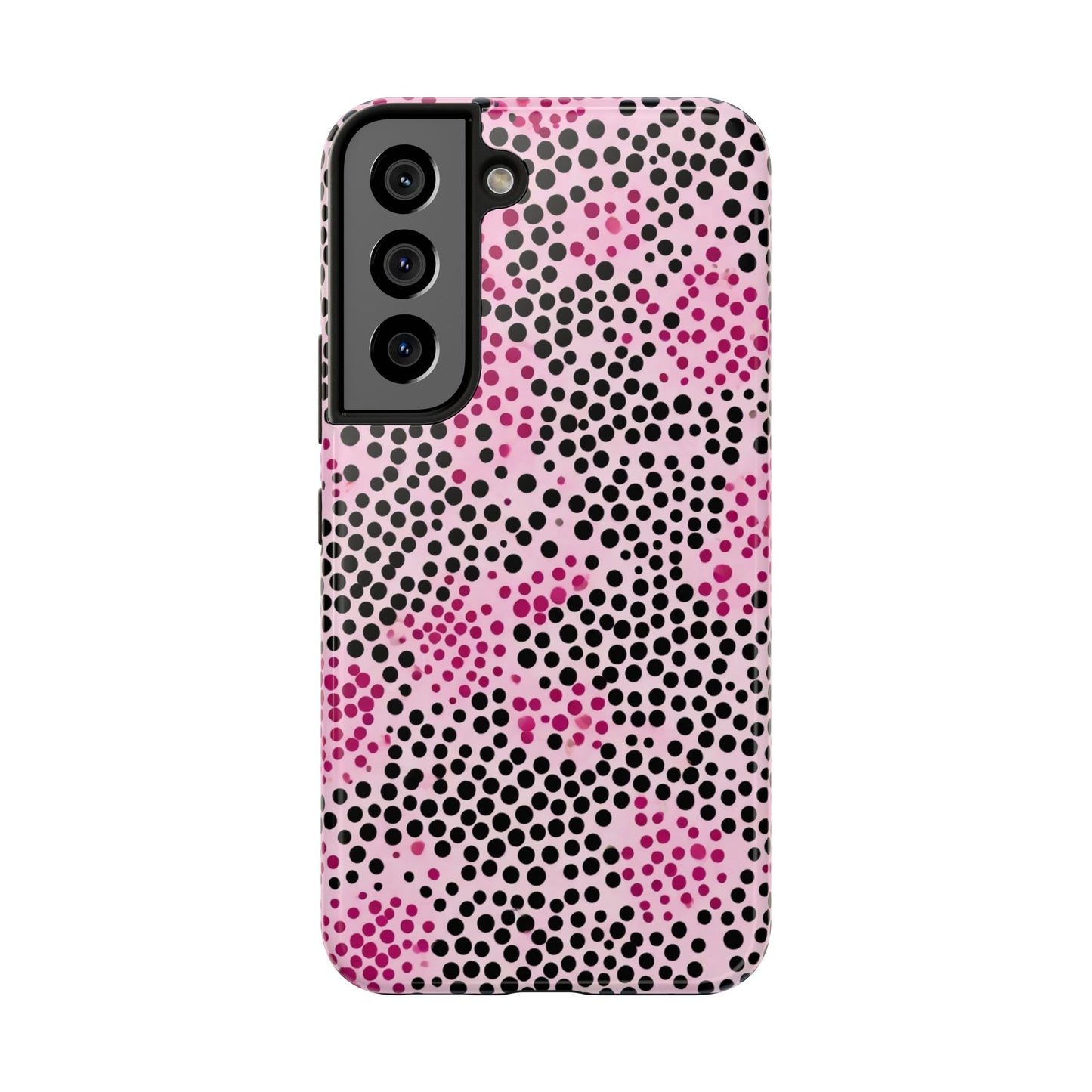 Pink and Black Dot Design Tough Phone Case