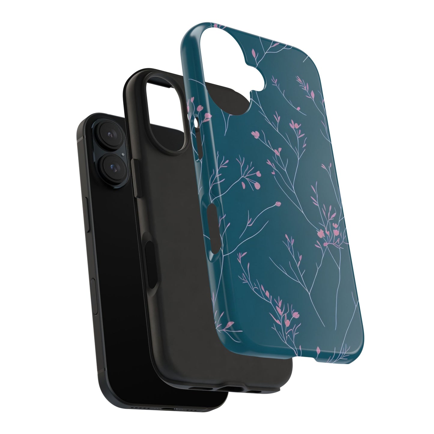 Teal Floral Tough Phone Case