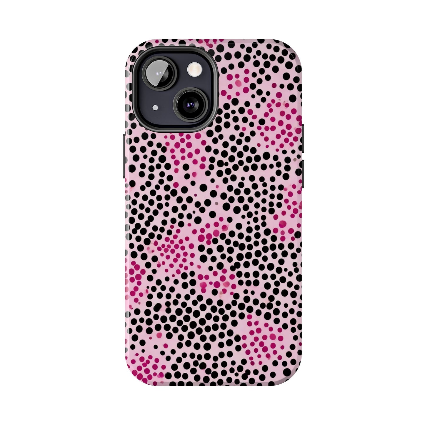 Pink and Black Dot Design Tough Phone Case