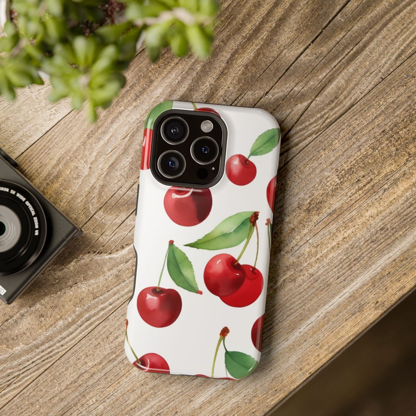 Cherry Print Magnetic Tough Case