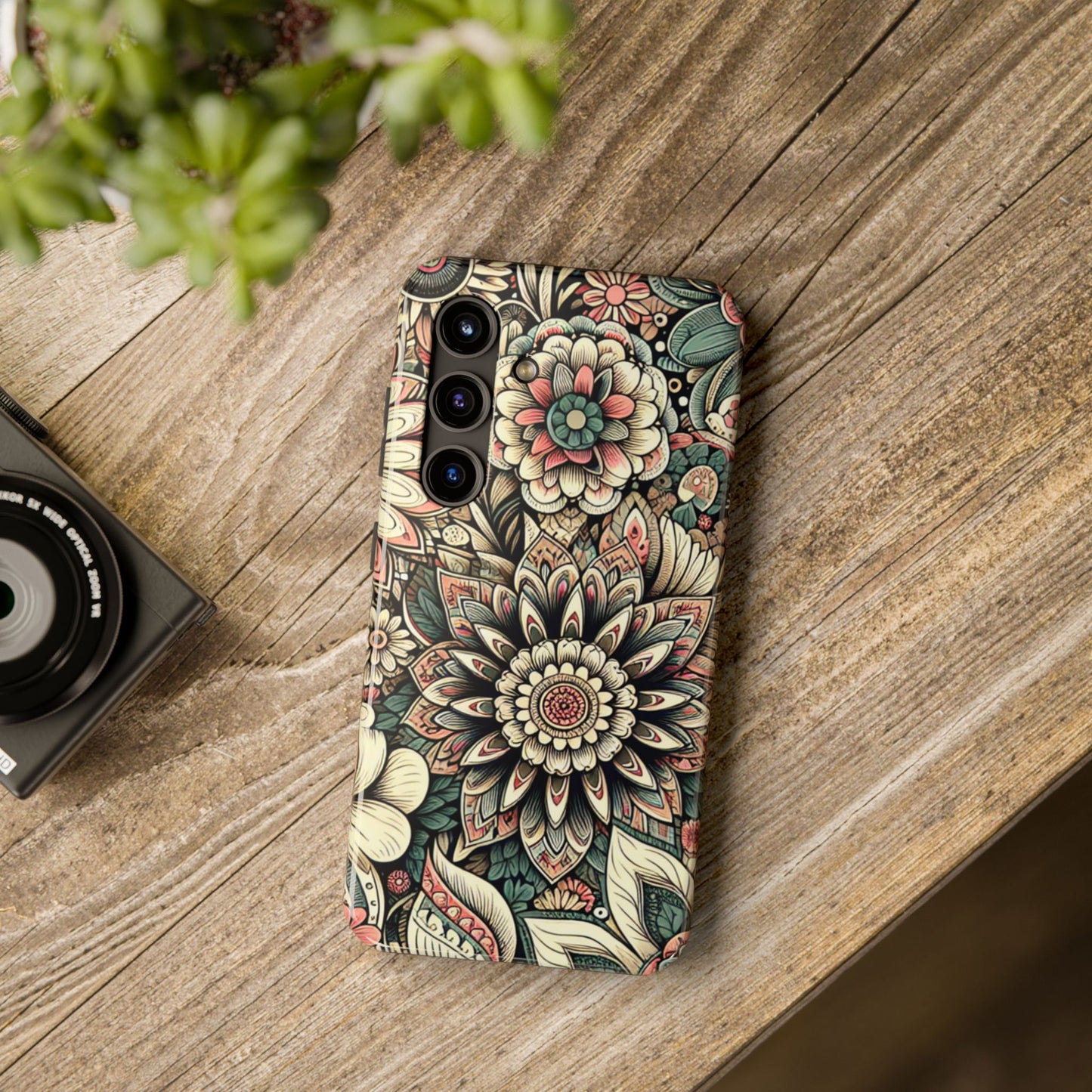 Boho Floral Tough Case for iPhone 16 15 14 13 12 11 X 8 7 Samsung Galaxy S24 S23 S22 S21