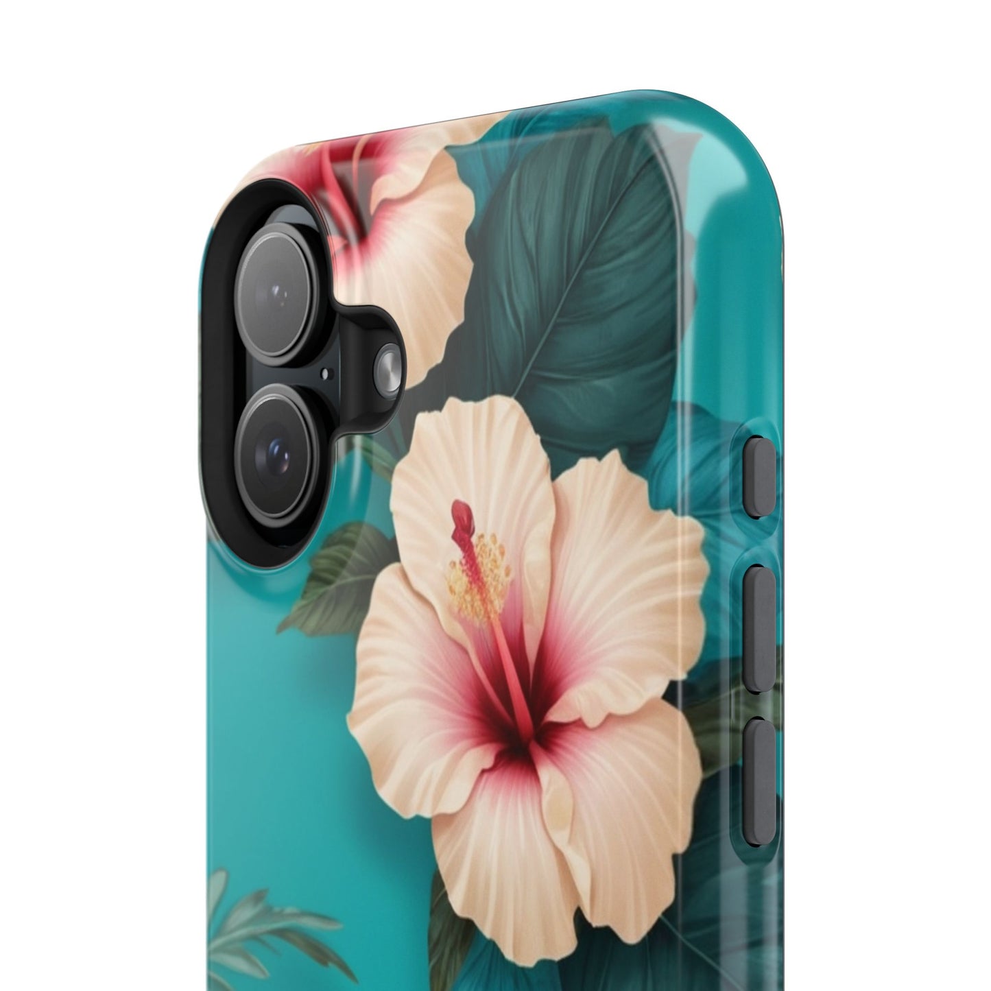 Tropical Floral Magnetic Tough Phone Case for iPhone 16 15 14 13