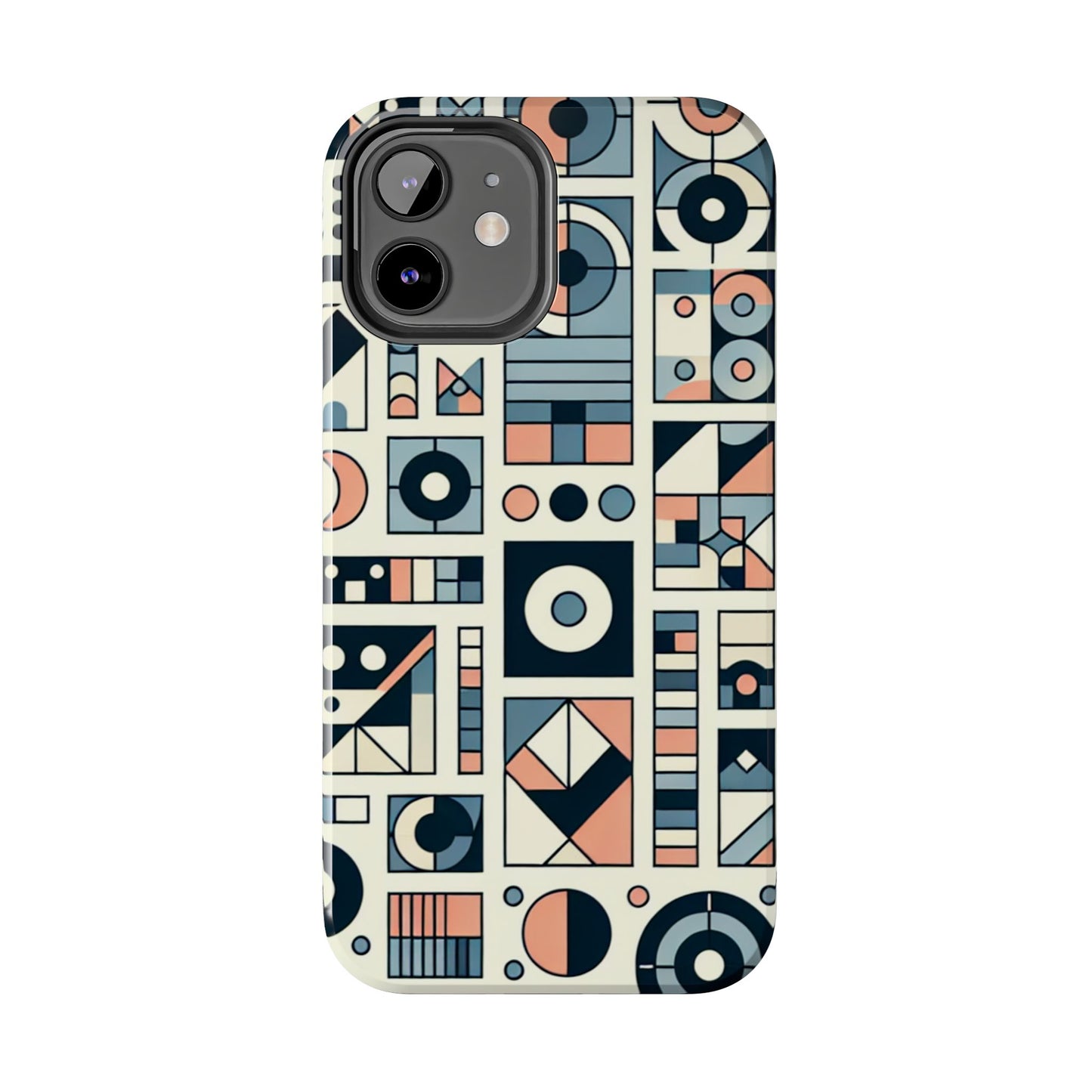 Geometric Print Tough Phone Case for iPhone 16 15 14 13 12 11 X 8 7 Samsung Galaxy S24 S23 S22 S21