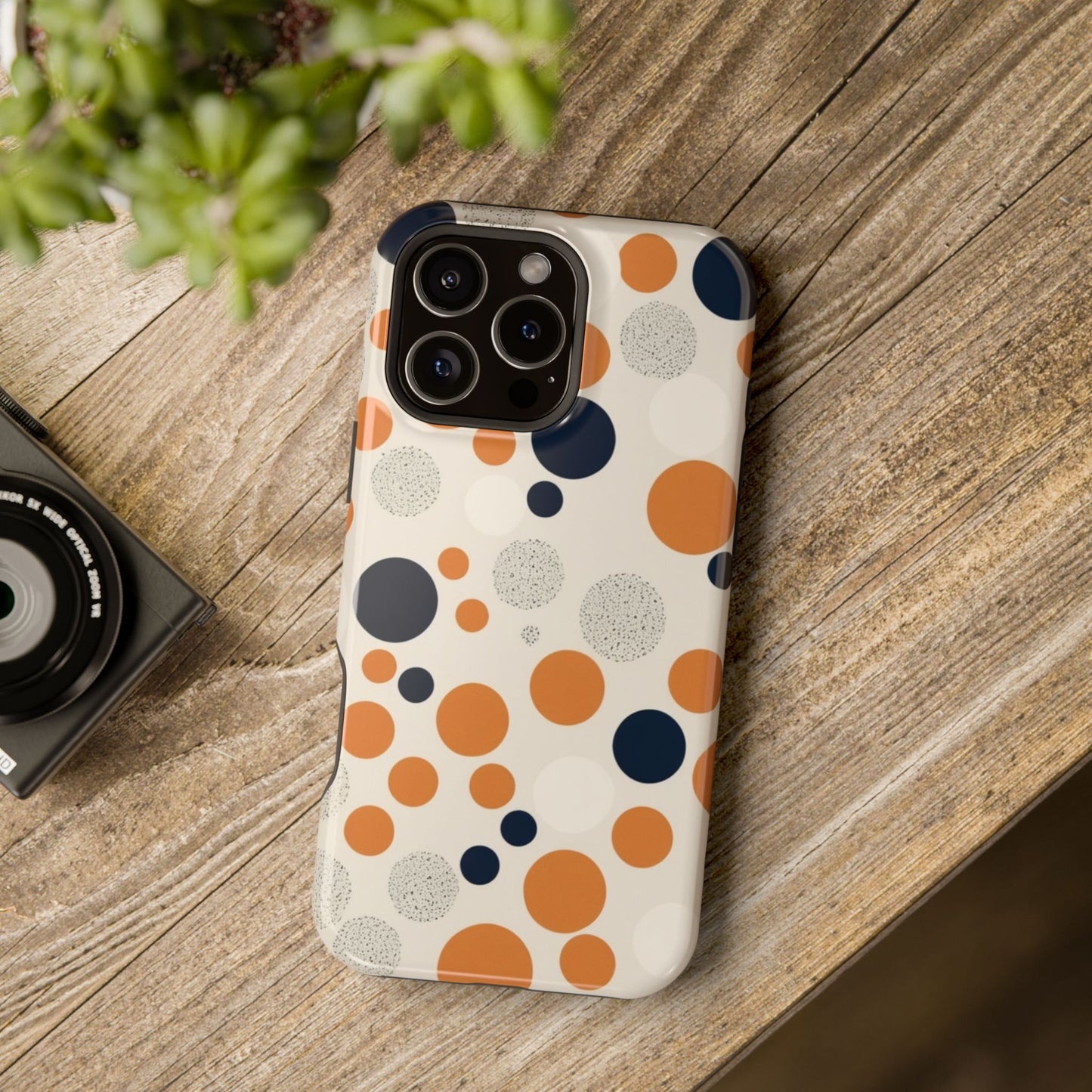 Orange Polka Dot Magnetic Phone Case