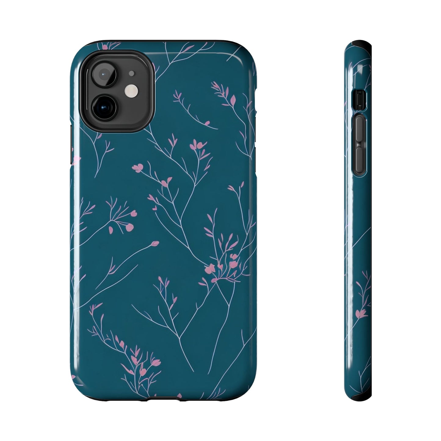 Teal Floral Tough Phone Case