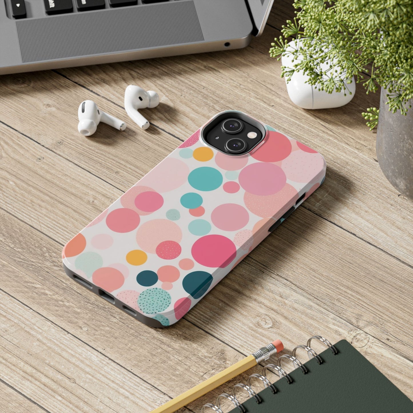 Pink Polka Dot Phone Case for iPhone 16 15 14 13 12 11 X 8 7 Samsung Galaxy S24 S23 S22 S21