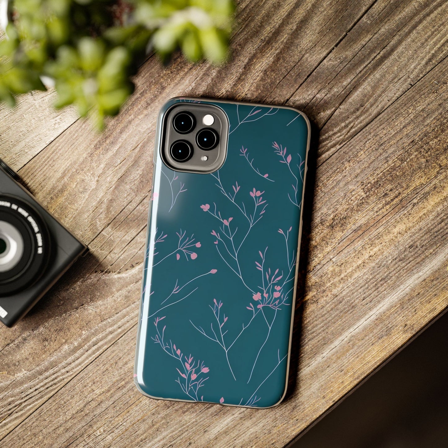 Teal Floral Tough Phone Case