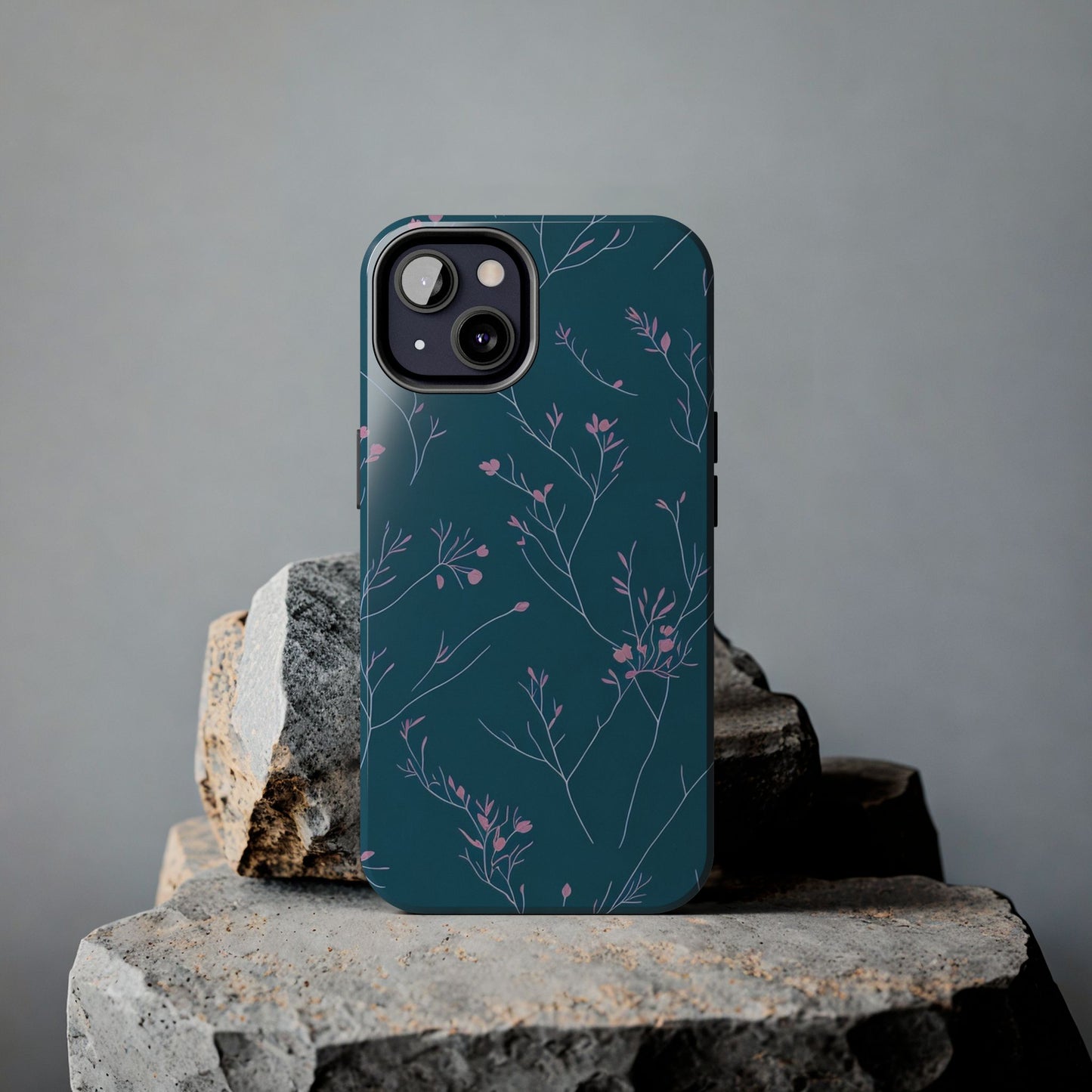Teal Floral Tough Phone Case