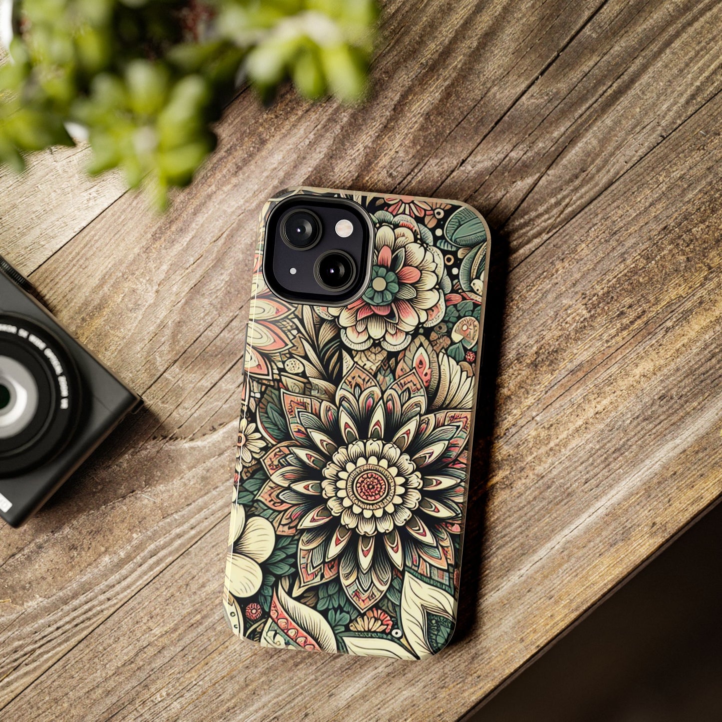 Boho Floral Tough Case for iPhone 16 15 14 13 12 11 X 8 7 Samsung Galaxy S24 S23 S22 S21