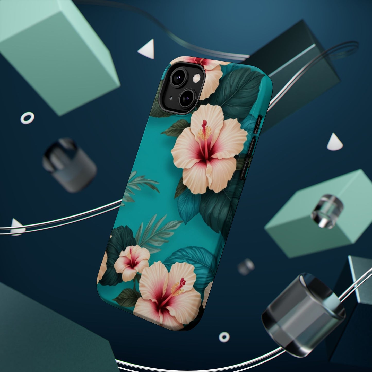 Tropical Floral Magnetic Tough Phone Case for iPhone 16 15 14 13