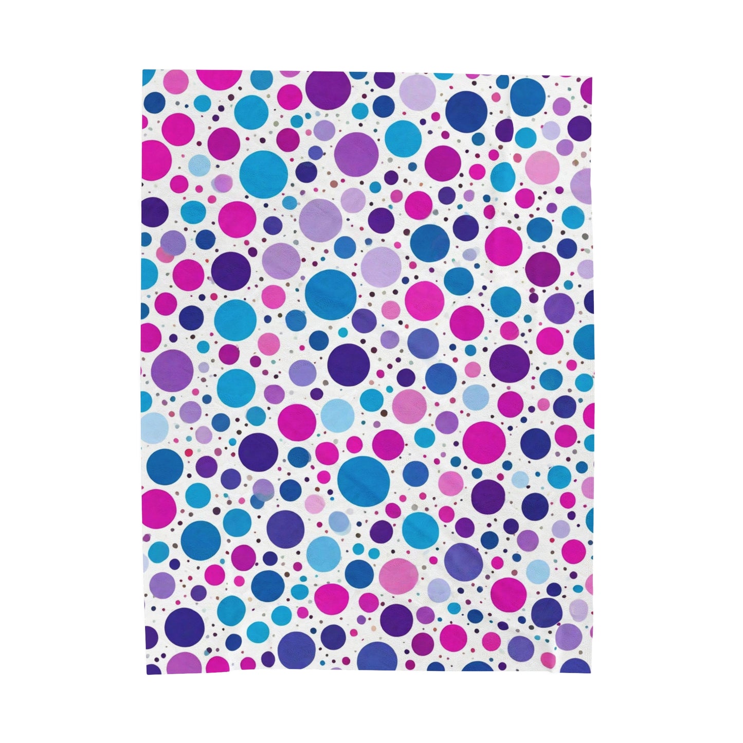 Velveteen Plush Blanket - Polka Dot Design