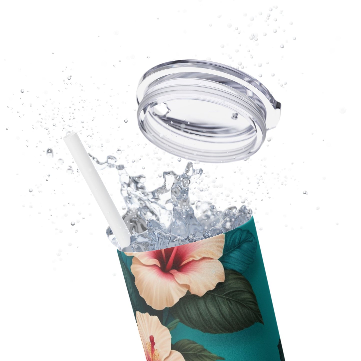 Tropical Floral Skinny Tumbler with Straw -20oz
