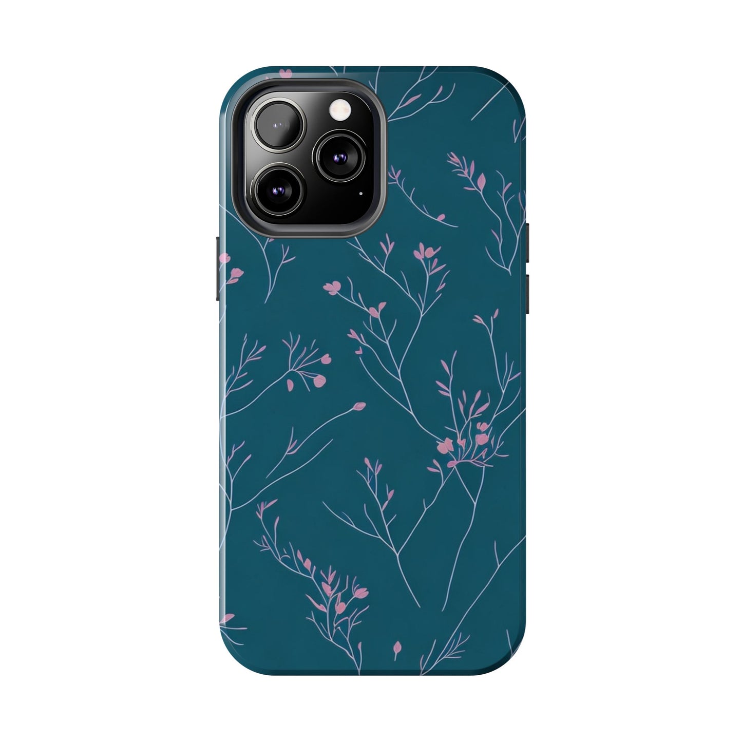 Teal Floral Tough Phone Case