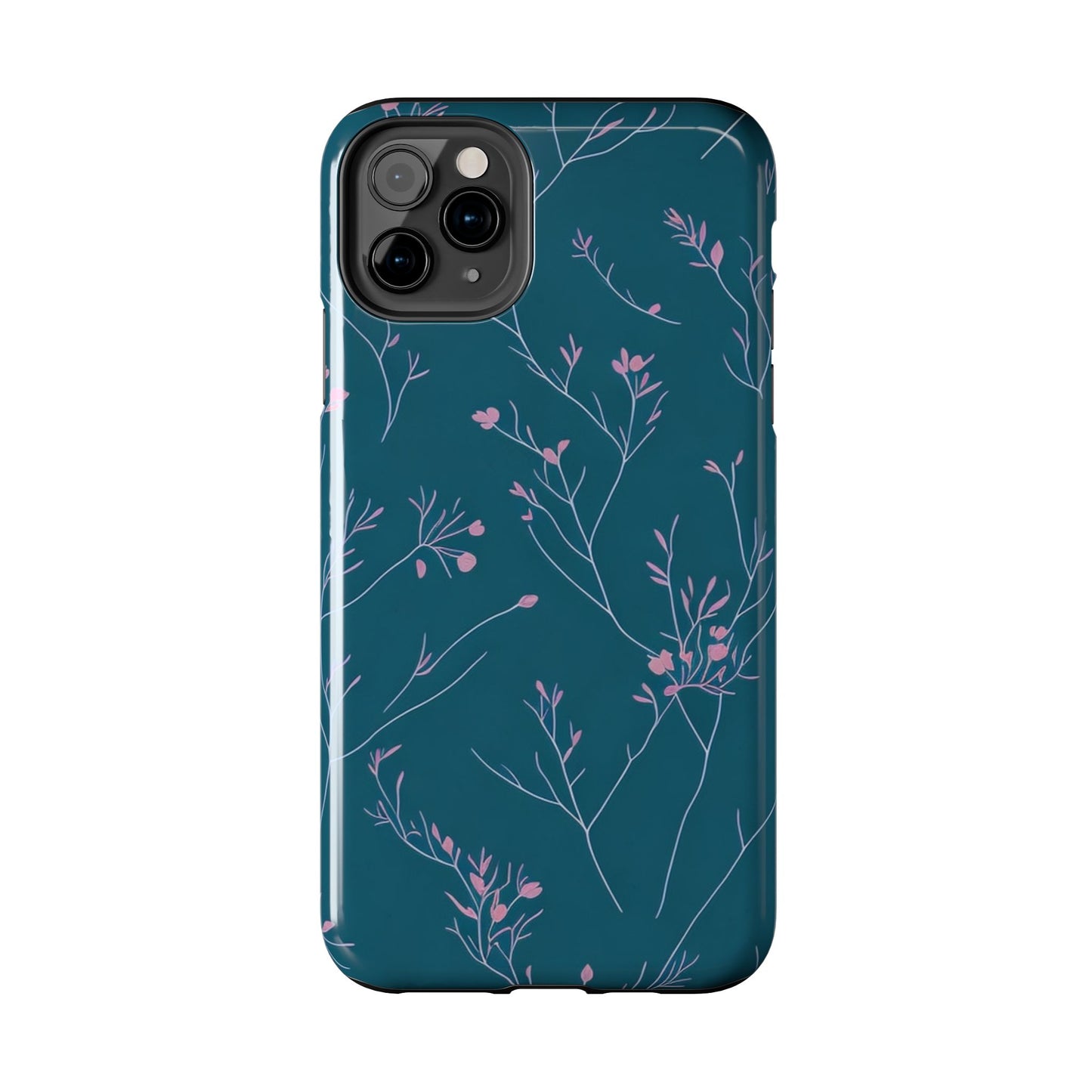 Teal Floral Tough Phone Case