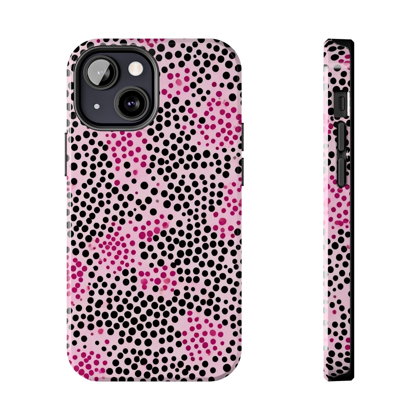Pink and Black Dot Design Tough Phone Case