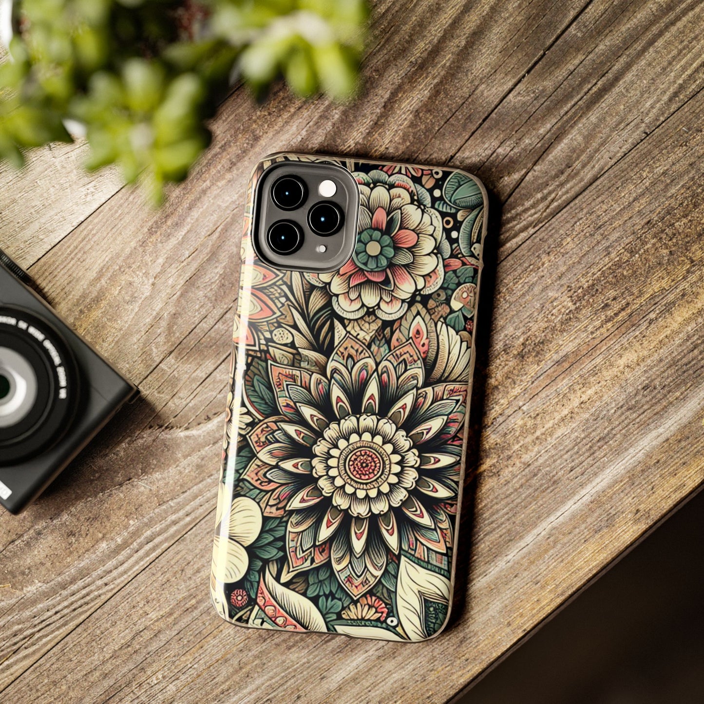 Boho Floral Tough Case for iPhone 16 15 14 13 12 11 X 8 7 Samsung Galaxy S24 S23 S22 S21