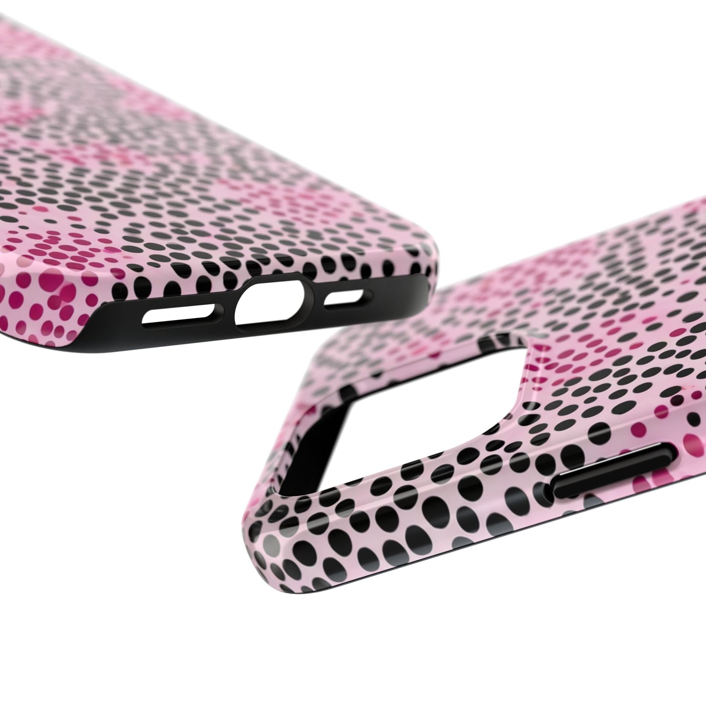 Pink and Black Dot Design Tough Phone Case