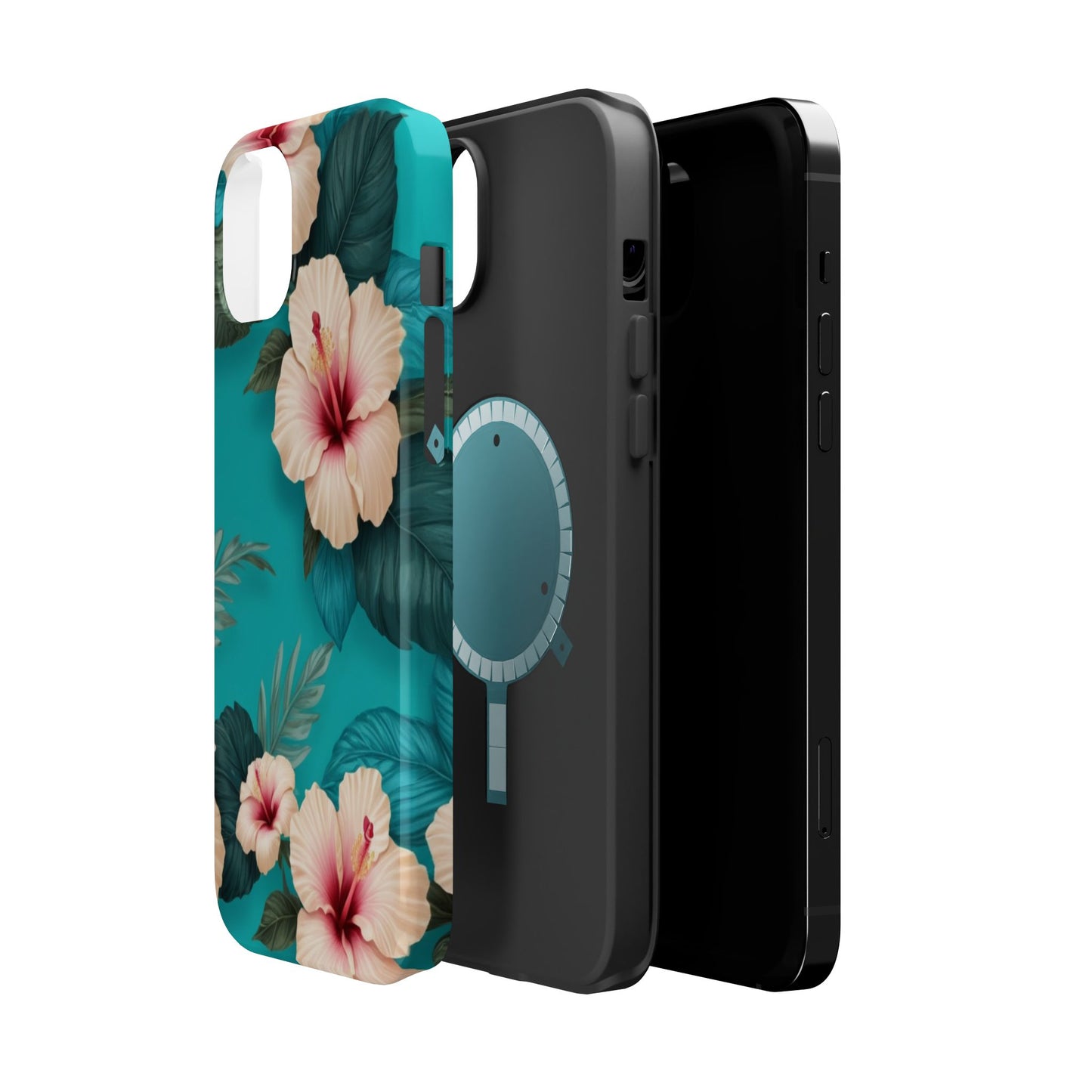 Tropical Floral Magnetic Tough Phone Case for iPhone 16 15 14 13