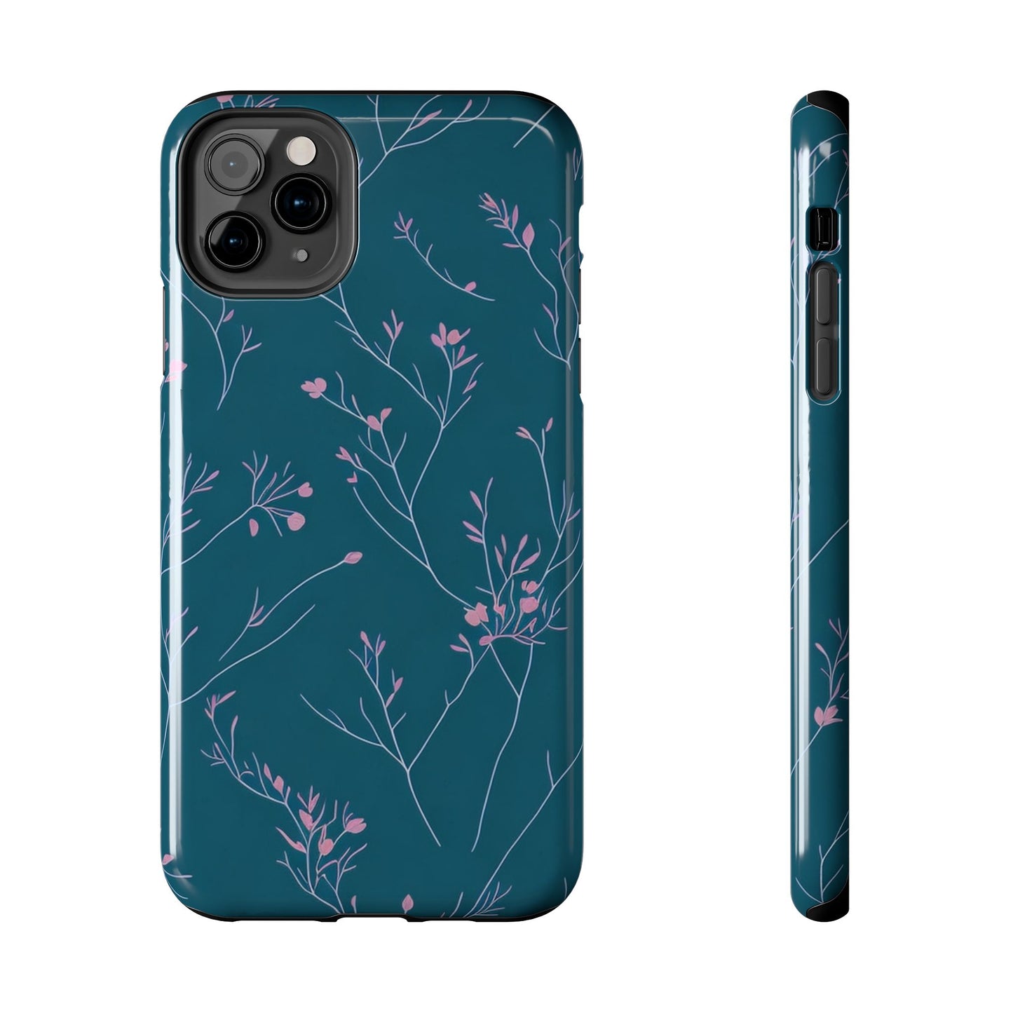 Teal Floral Tough Phone Case