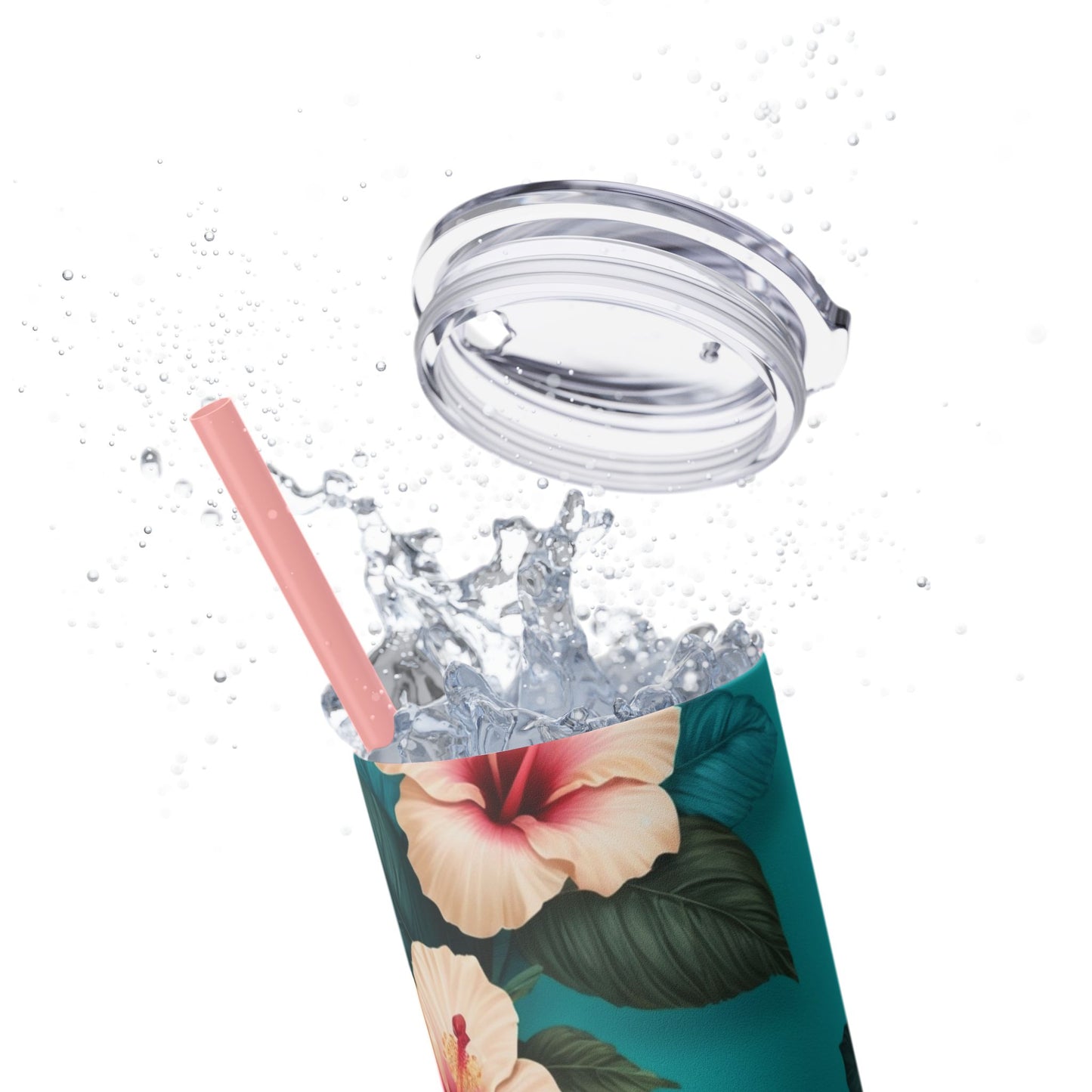 Tropical Floral Skinny Tumbler with Straw -20oz