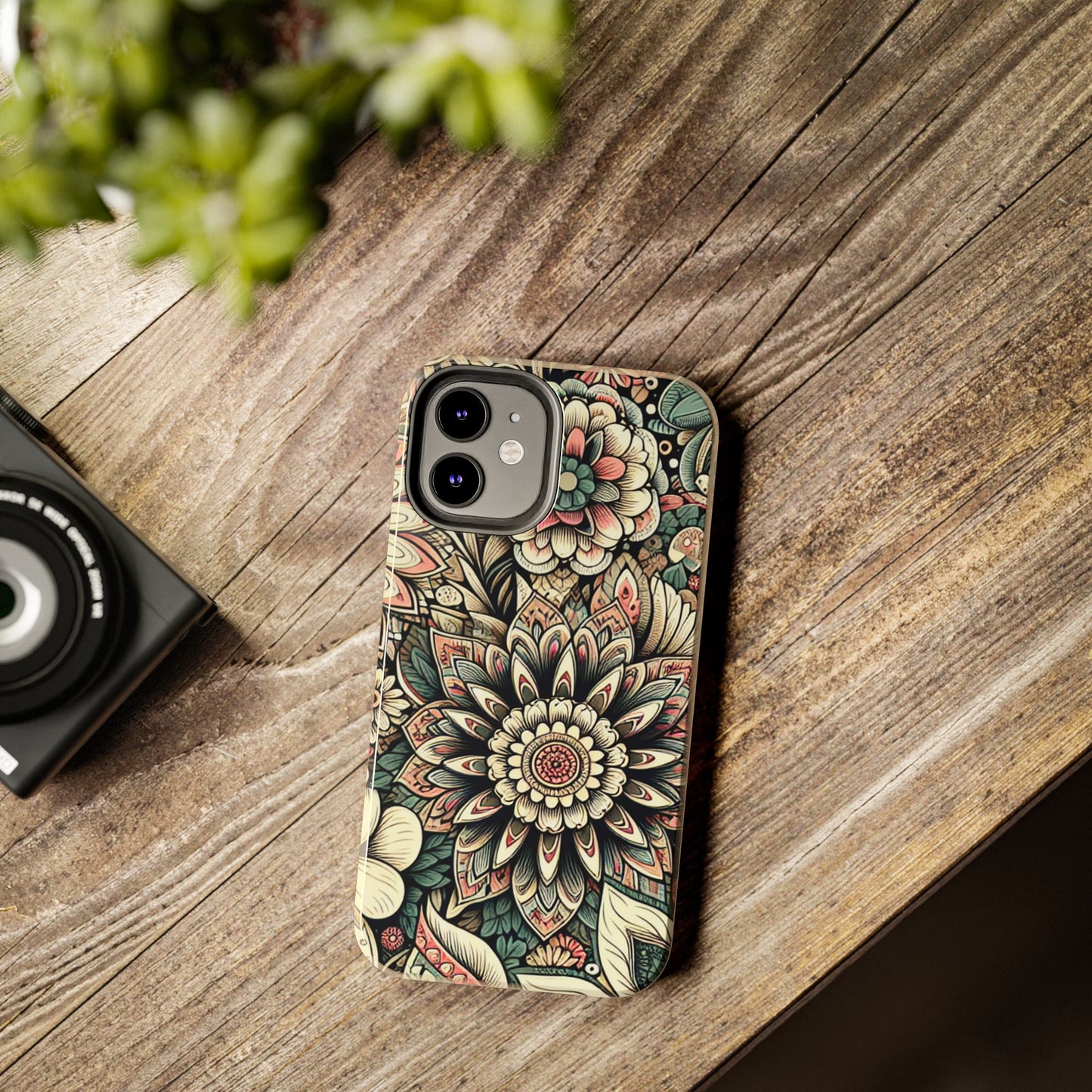 Boho Floral Tough Case for iPhone 16 15 14 13 12 11 X 8 7 Samsung Galaxy S24 S23 S22 S21