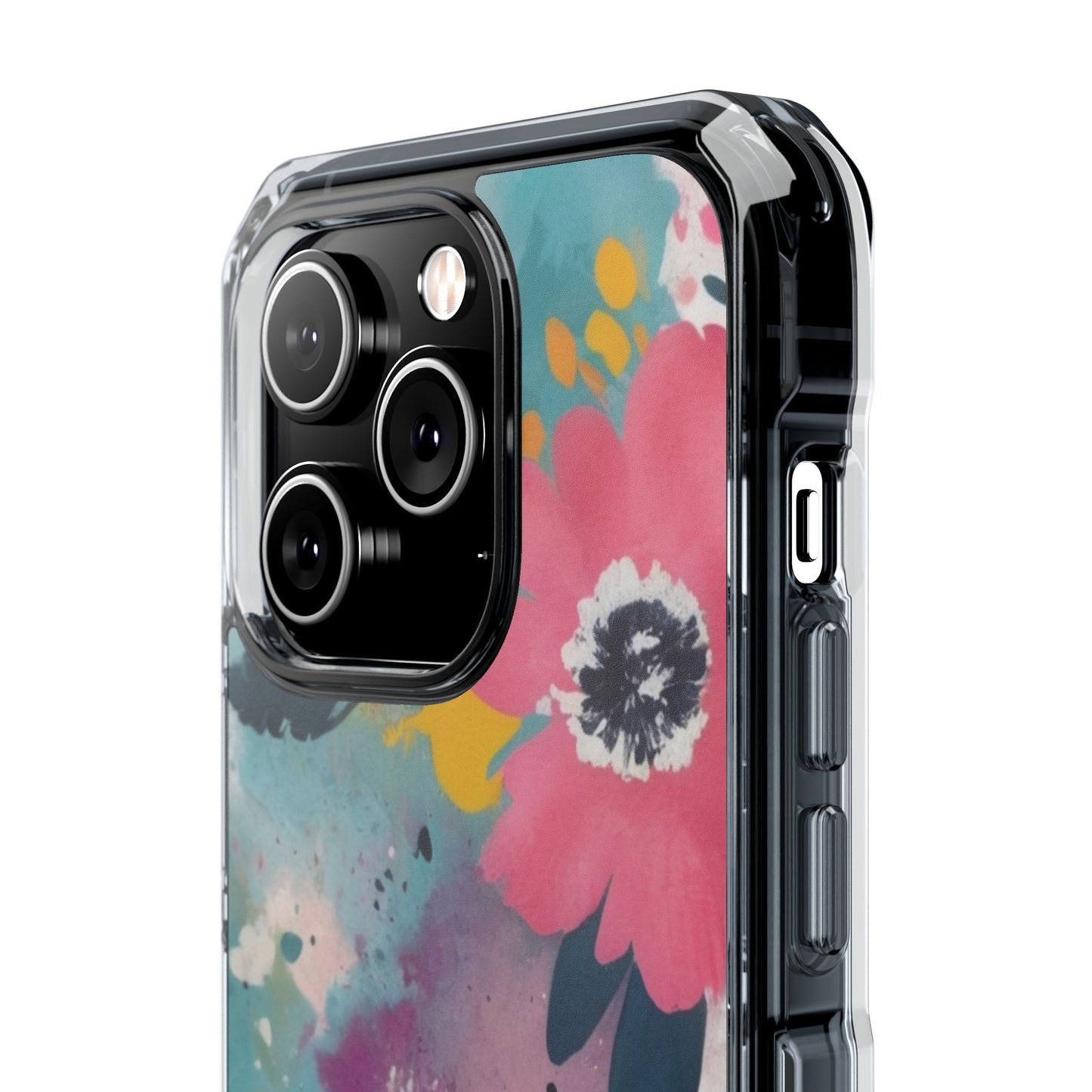Vibrant Floral Magnetic Clear Impact Case for iPhone 16 15 14