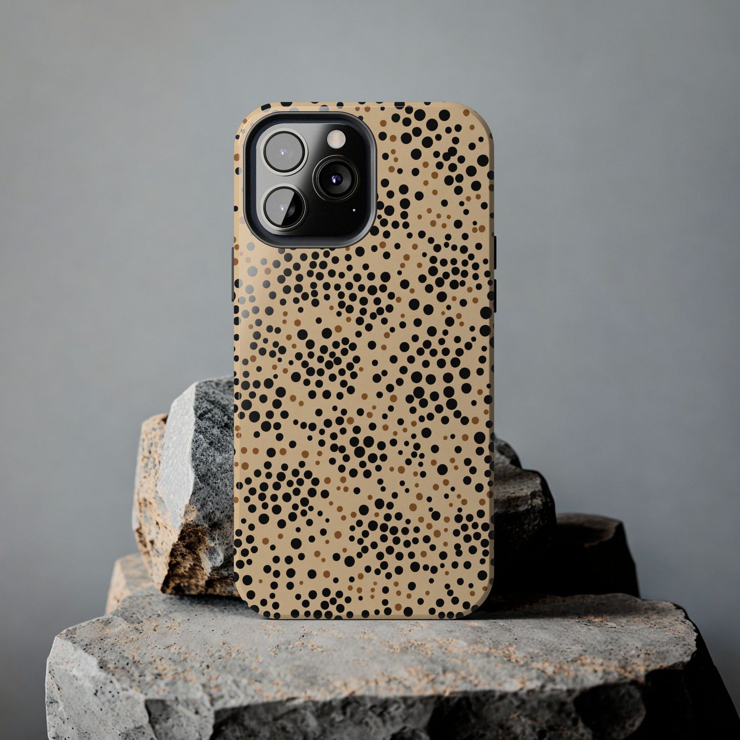 Tan and Black Dot Tough Phone Case
