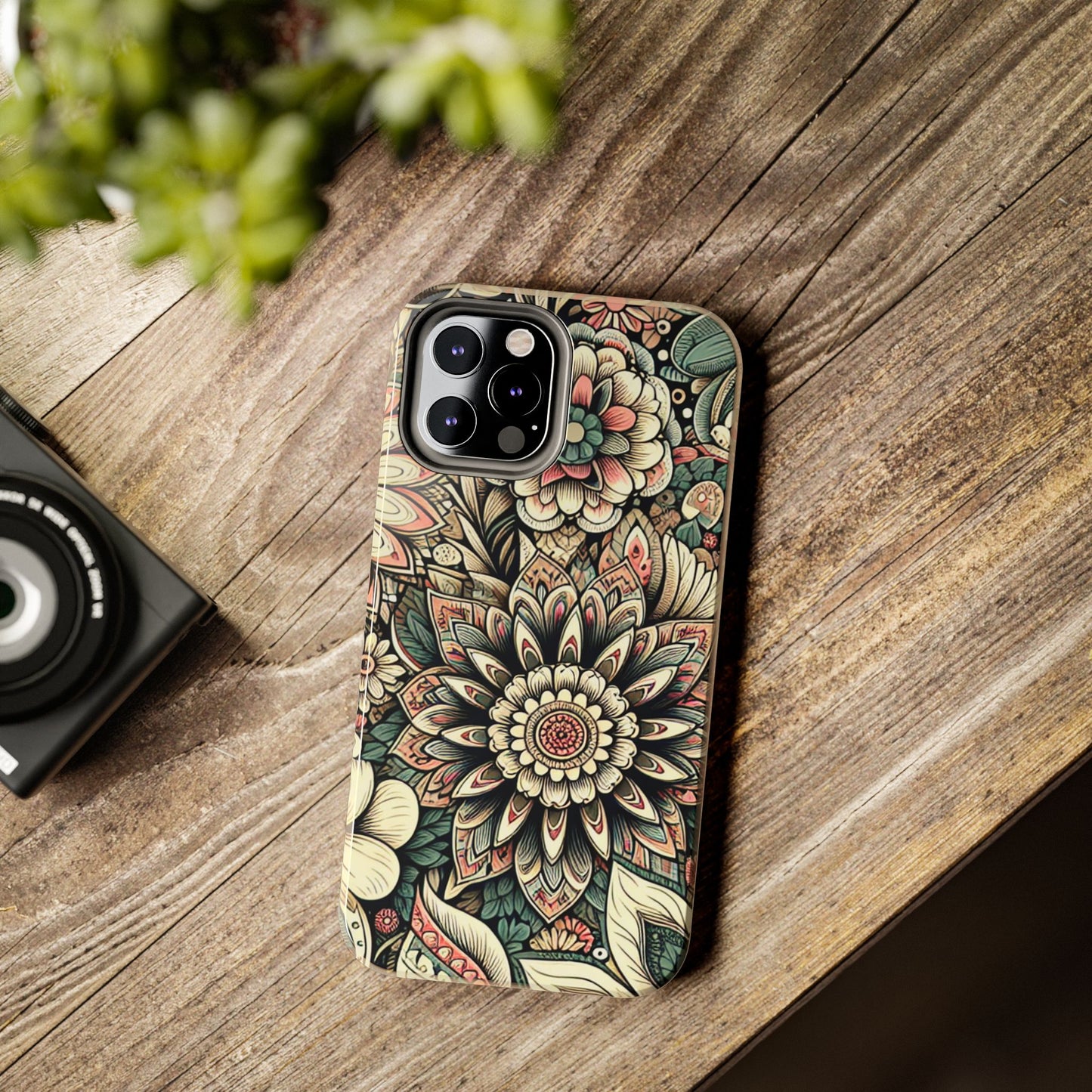 Boho Floral Tough Case for iPhone 16 15 14 13 12 11 X 8 7 Samsung Galaxy S24 S23 S22 S21