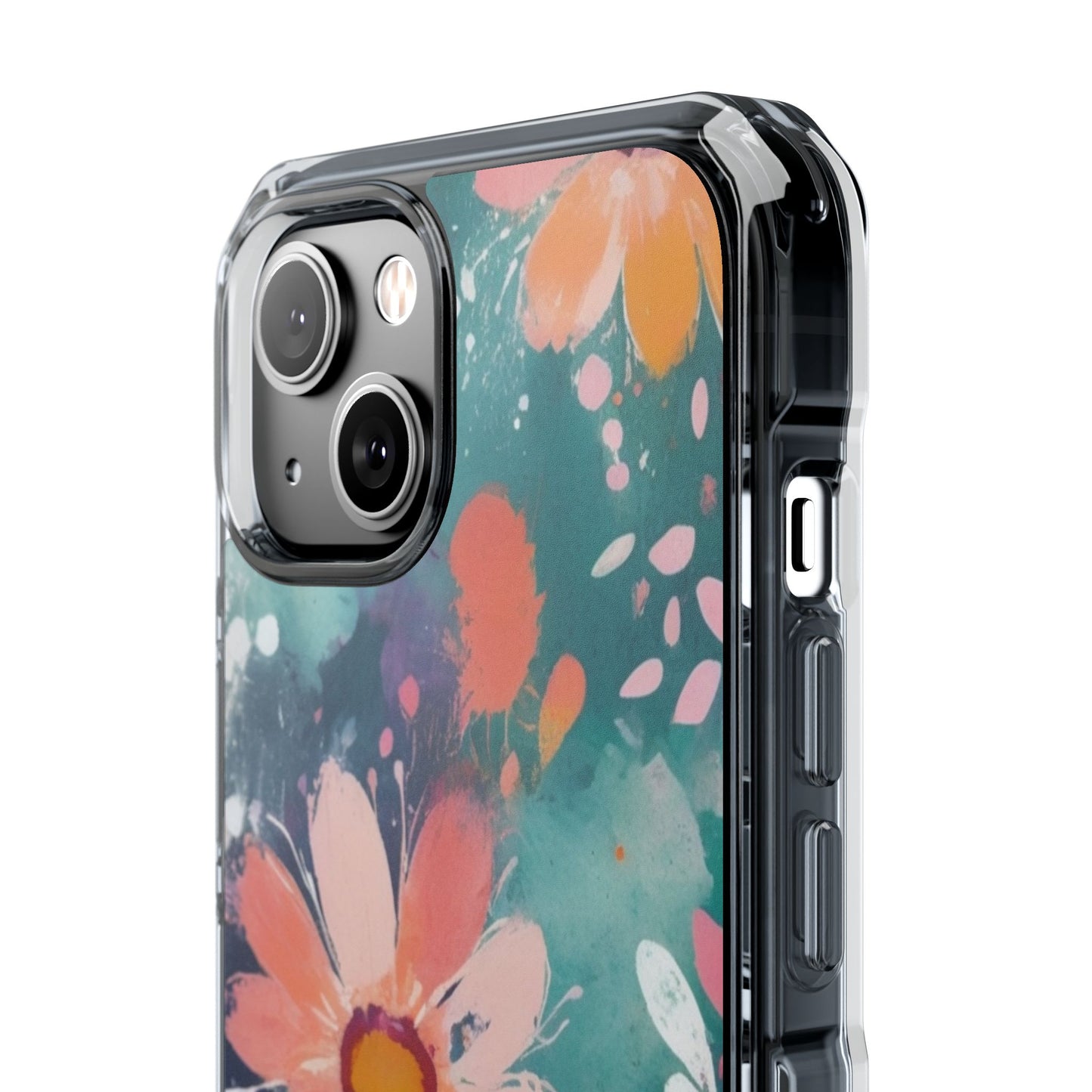 Pastel Floral Magnetic Clear Impact Case for iPhone 16 15 14