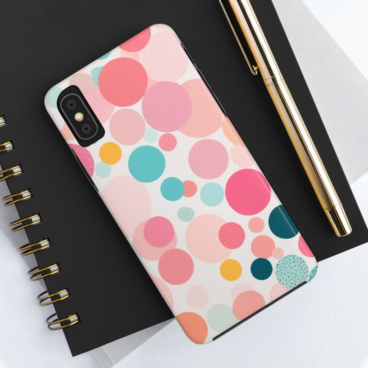 Pink Polka Dot Phone Case for iPhone 16 15 14 13 12 11 X 8 7 Samsung Galaxy S24 S23 S22 S21