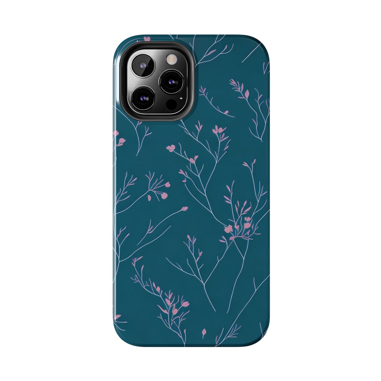 Teal Floral Tough Phone Case