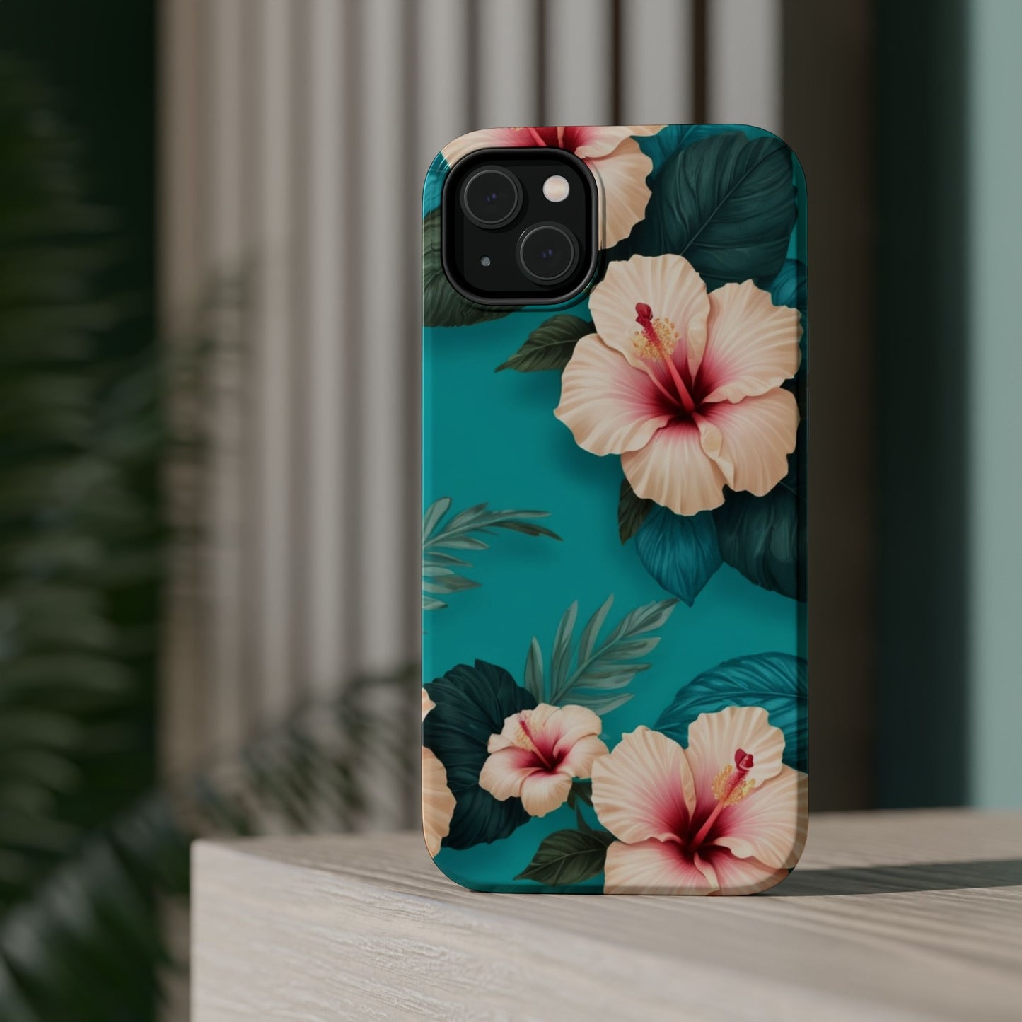 Tropical Floral Magnetic Tough Phone Case for iPhone 16 15 14 13