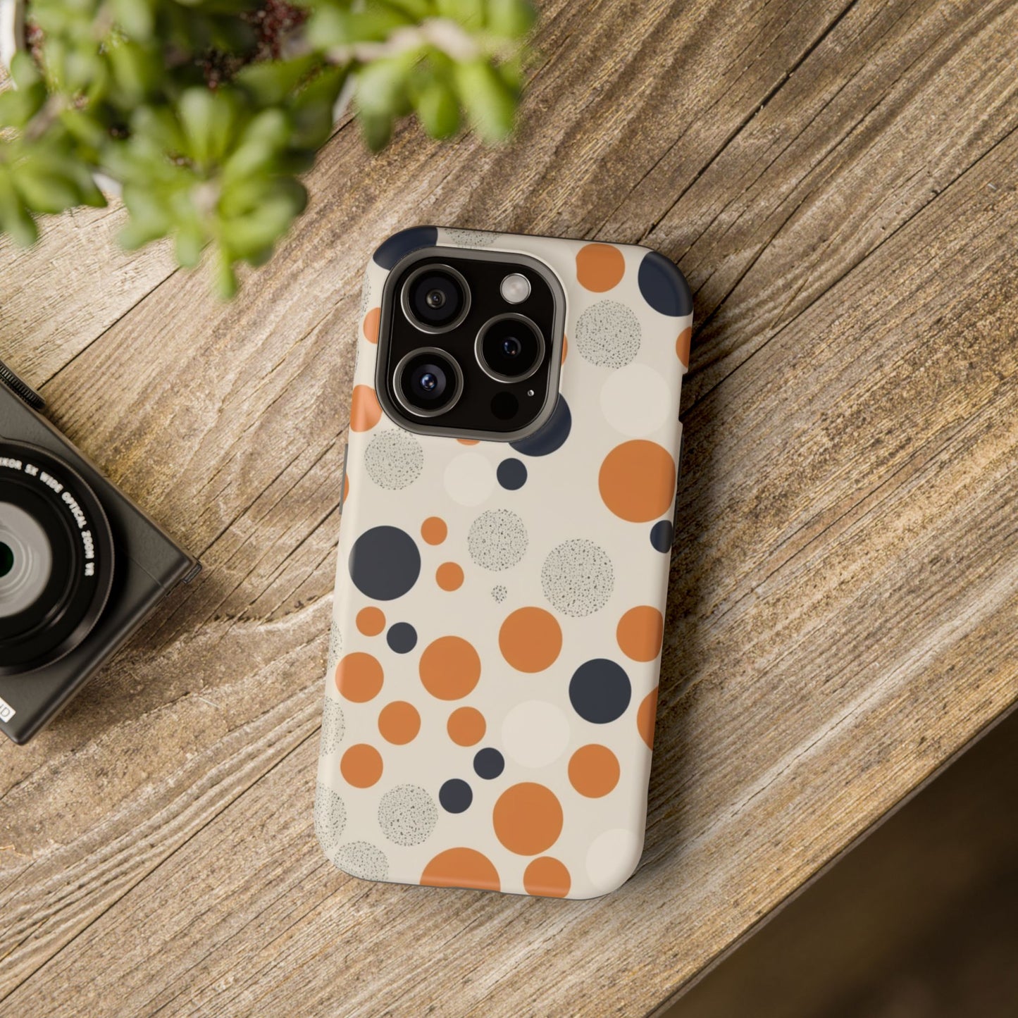 Orange Polka Dot Magnetic Phone Case
