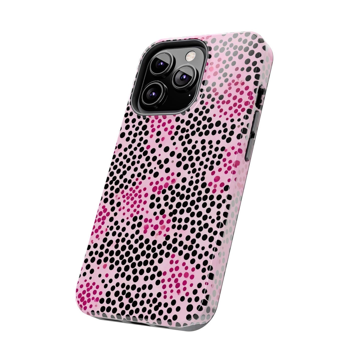 Pink and Black Dot Design Tough Phone Case