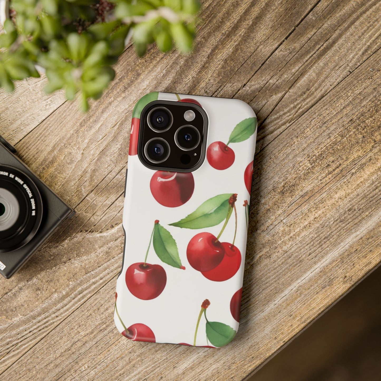 Cherry Print Magnetic Tough Case