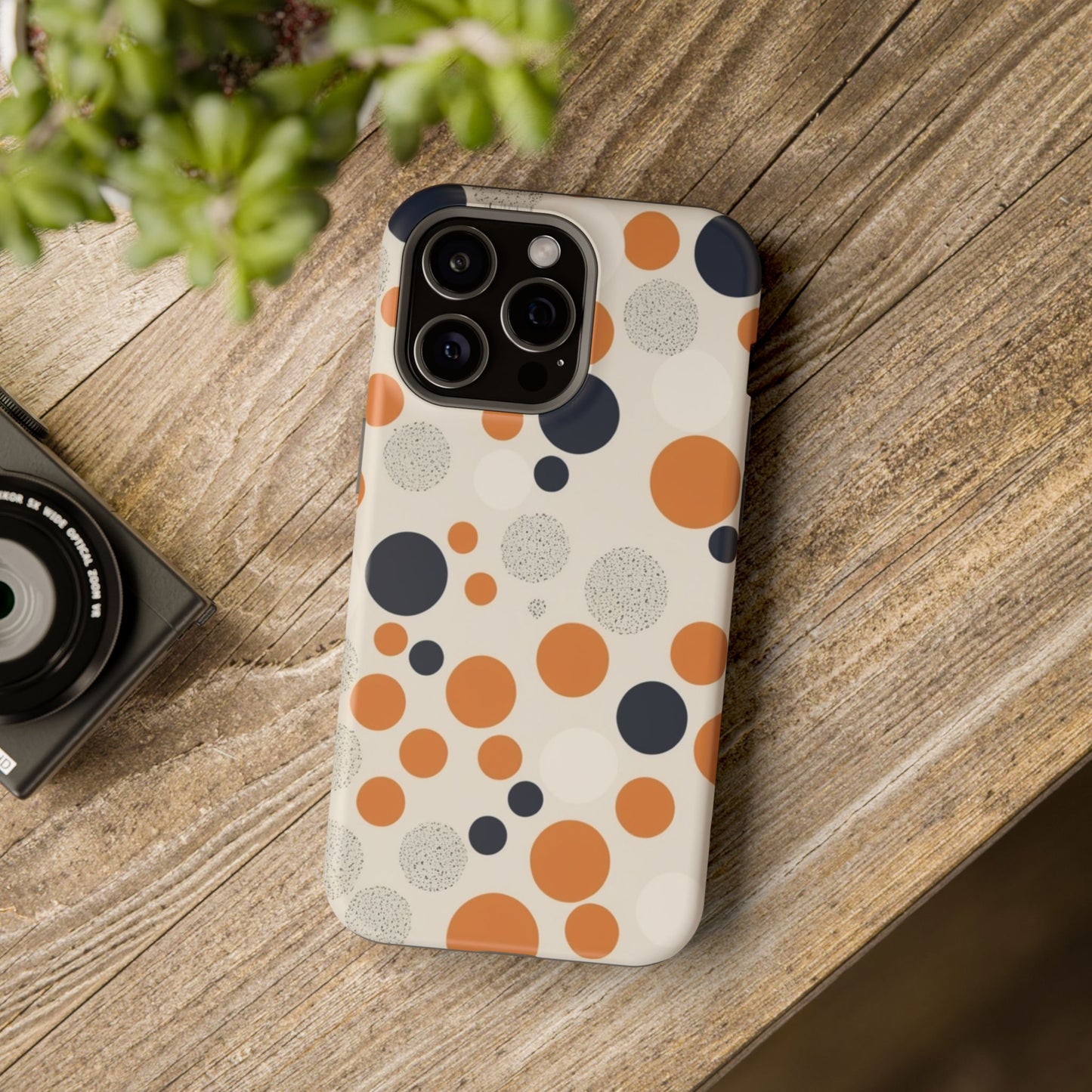 Orange Polka Dot Magnetic Phone Case
