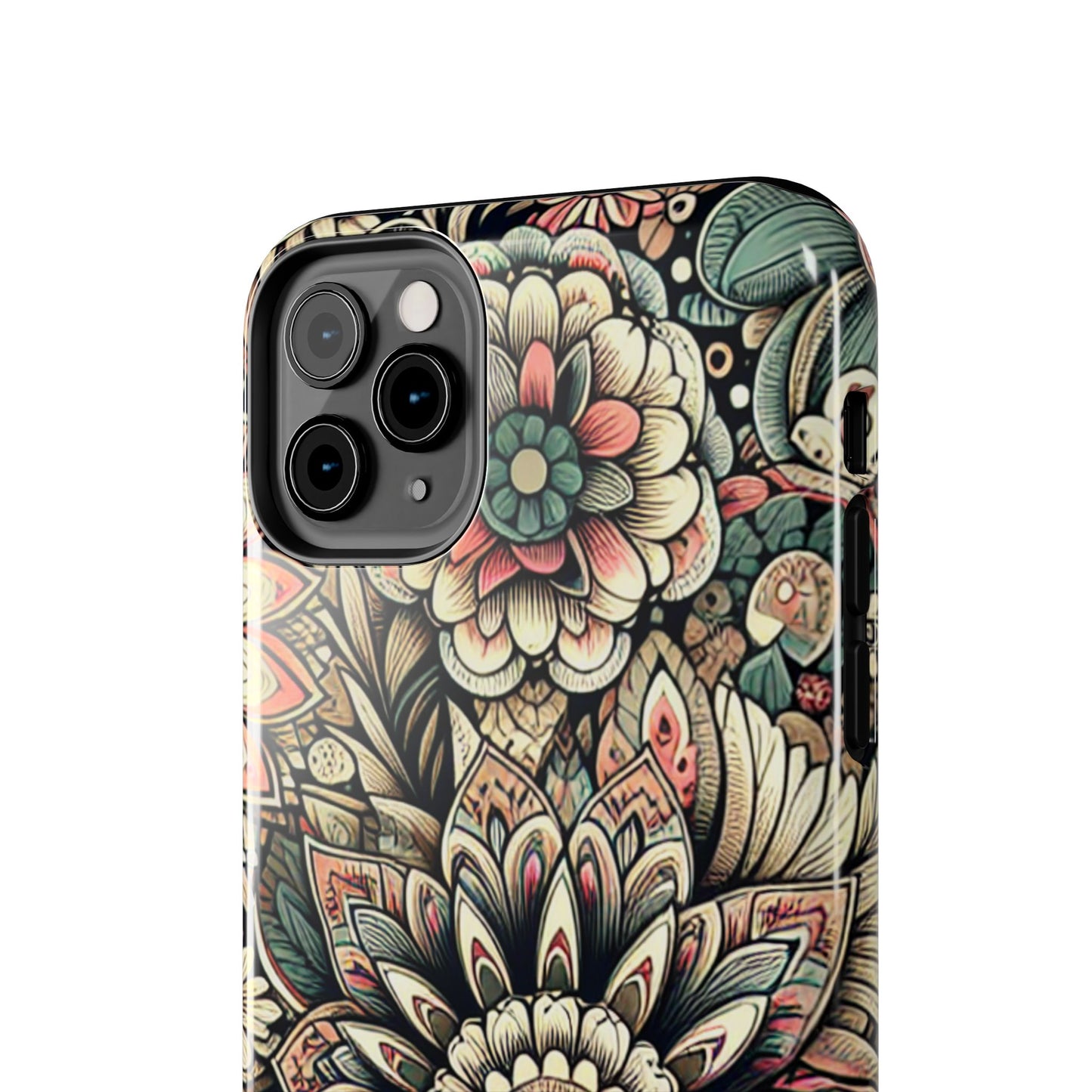Boho Floral Tough Case for iPhone 16 15 14 13 12 11 X 8 7 Samsung Galaxy S24 S23 S22 S21
