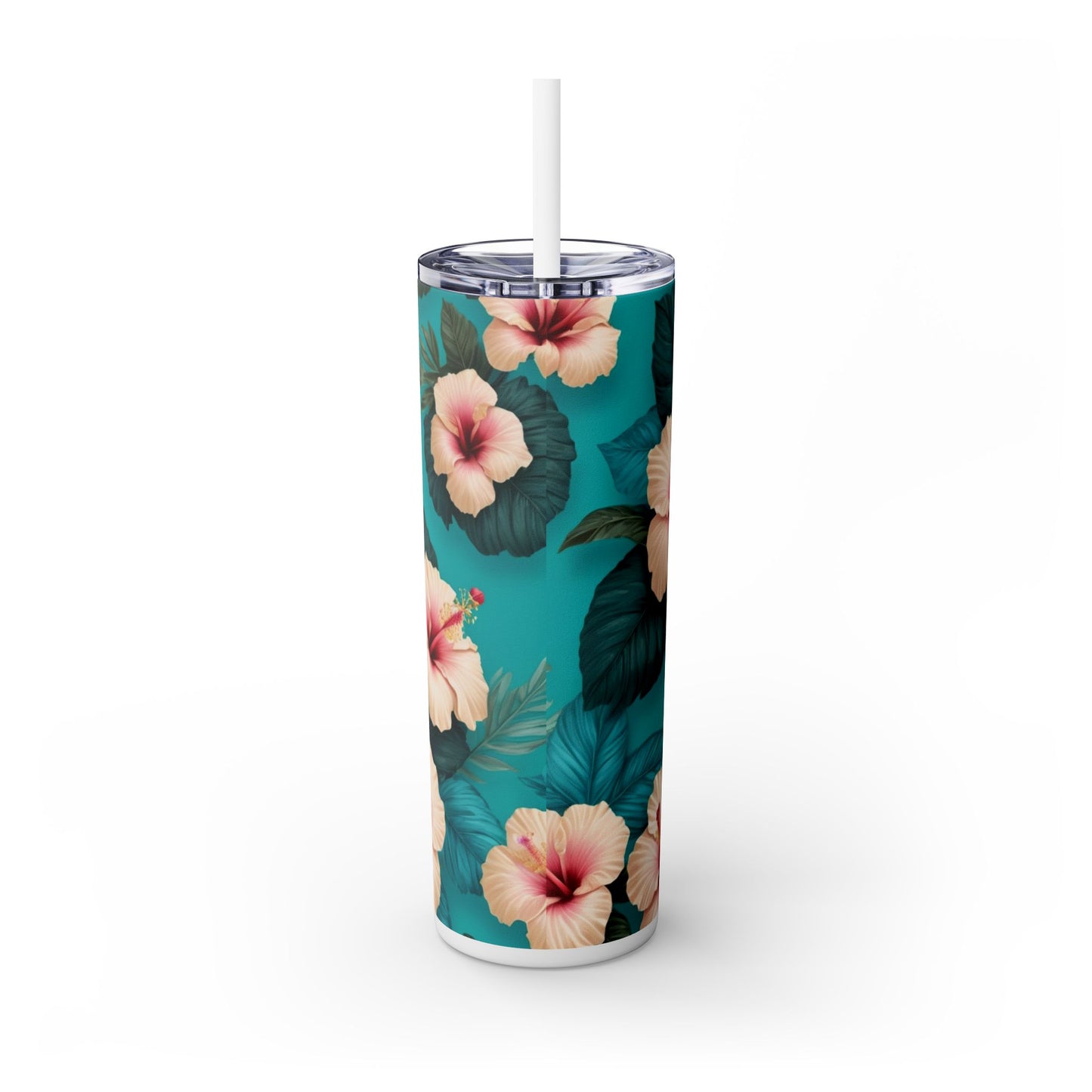 Tropical Floral Skinny Tumbler with Straw -20oz