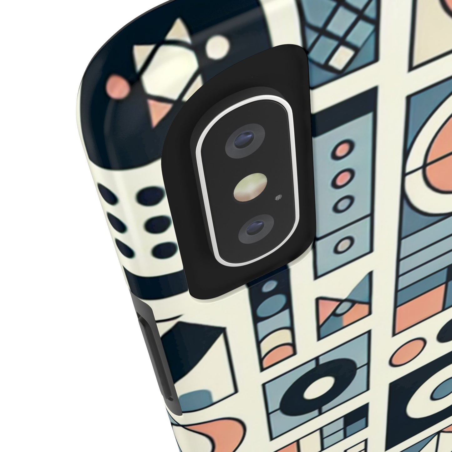 Geometric Print Tough Phone Case for iPhone 16 15 14 13 12 11 X 8 7 Samsung Galaxy S24 S23 S22 S21