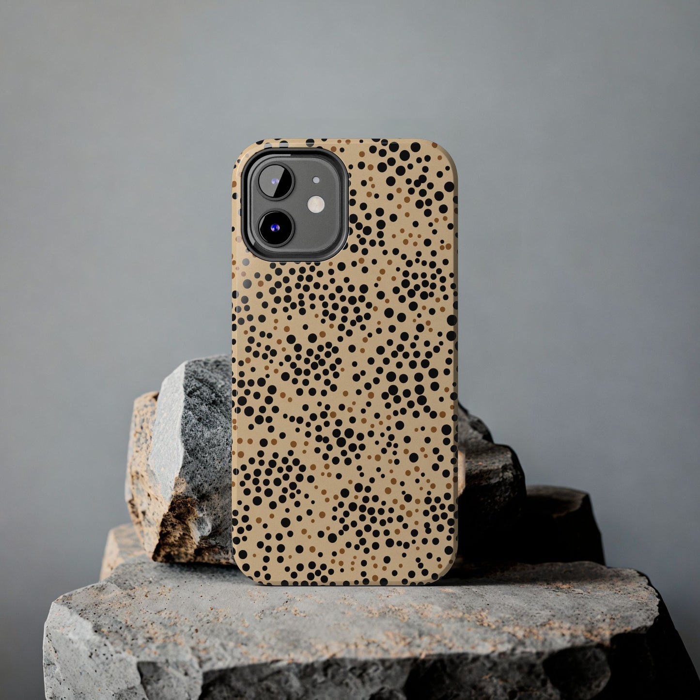 Tan and Black Dot Tough Phone Case