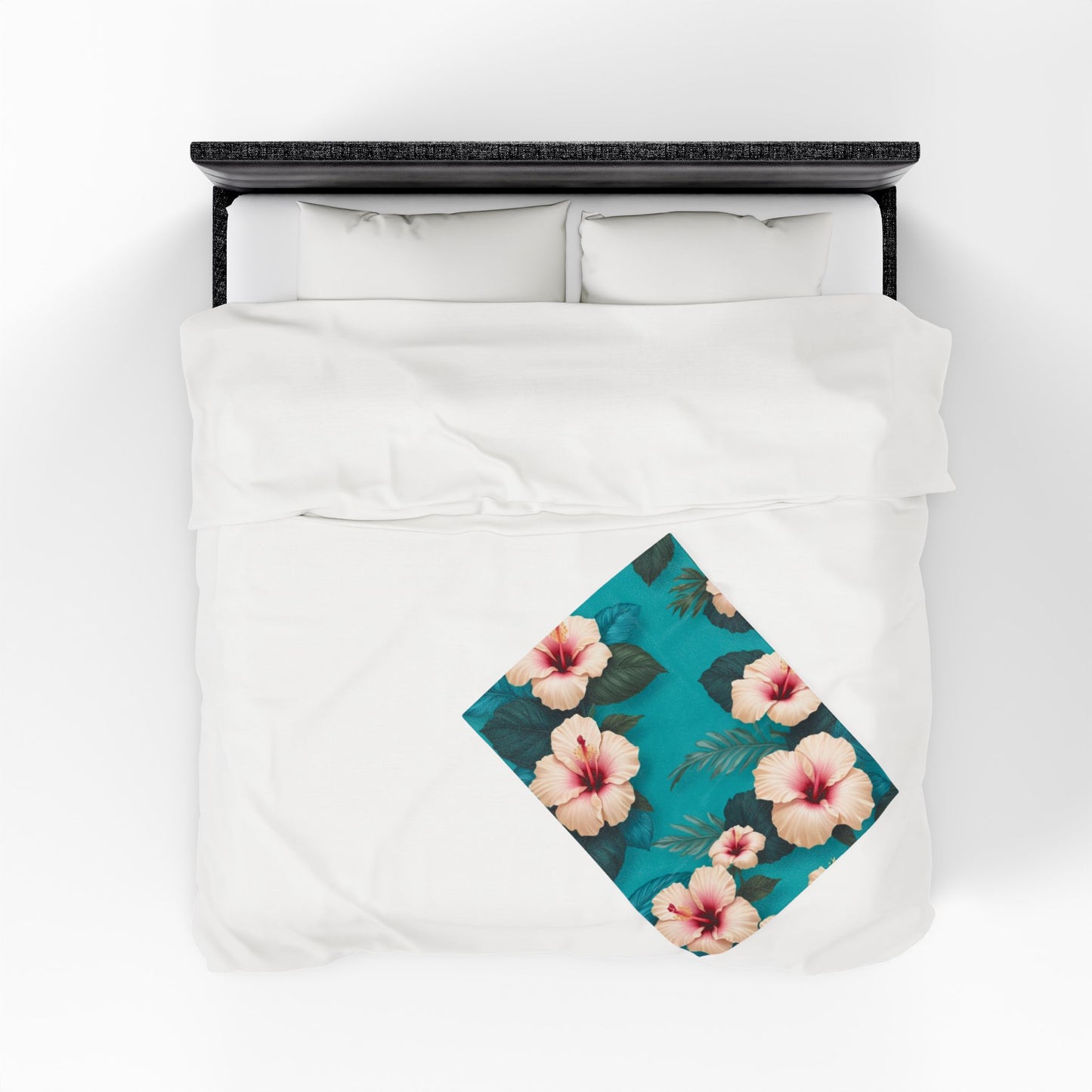 Tropical Floral Velveteen Plush Blanket - Cozy Floral Decor for Home