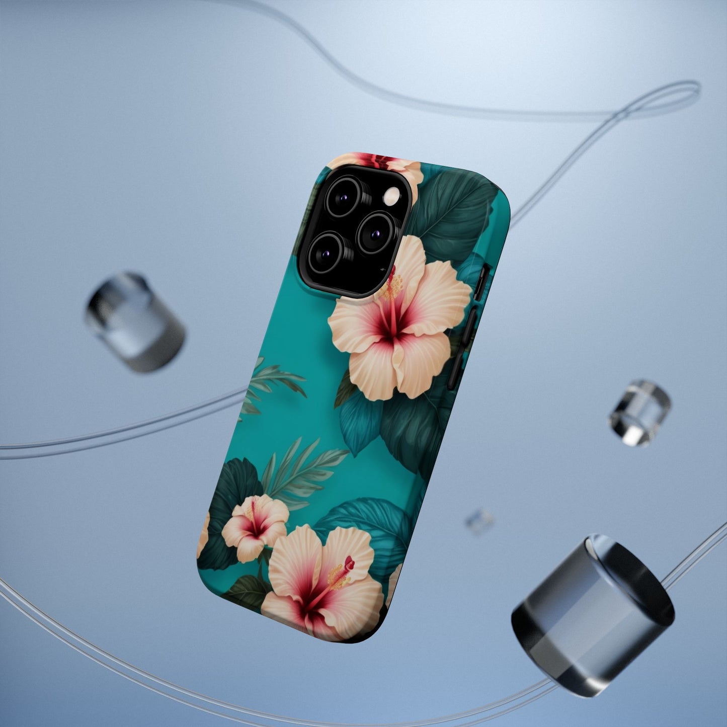 Tropical Floral Magnetic Tough Phone Case for iPhone 16 15 14 13