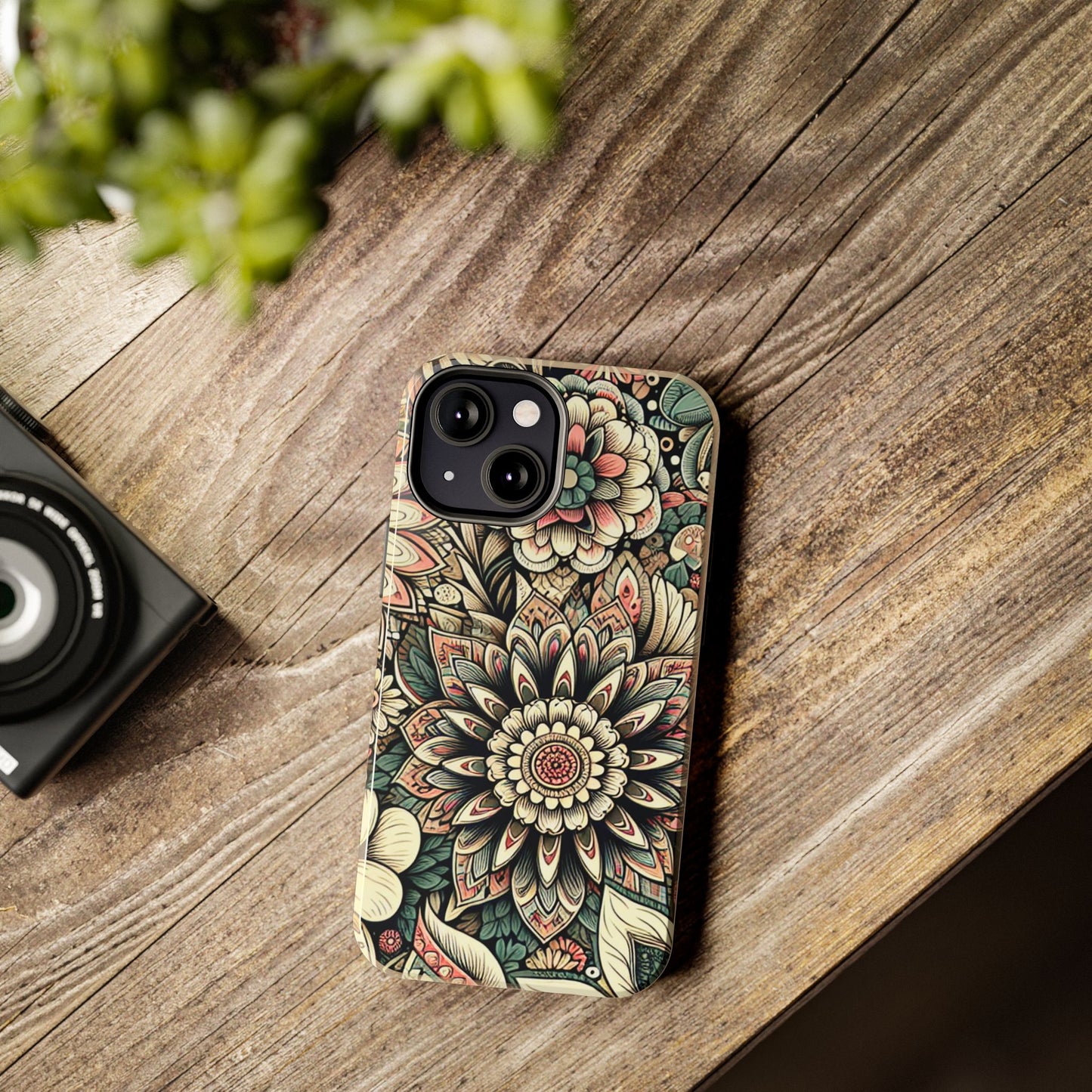 Boho Floral Tough Case for iPhone 16 15 14 13 12 11 X 8 7 Samsung Galaxy S24 S23 S22 S21