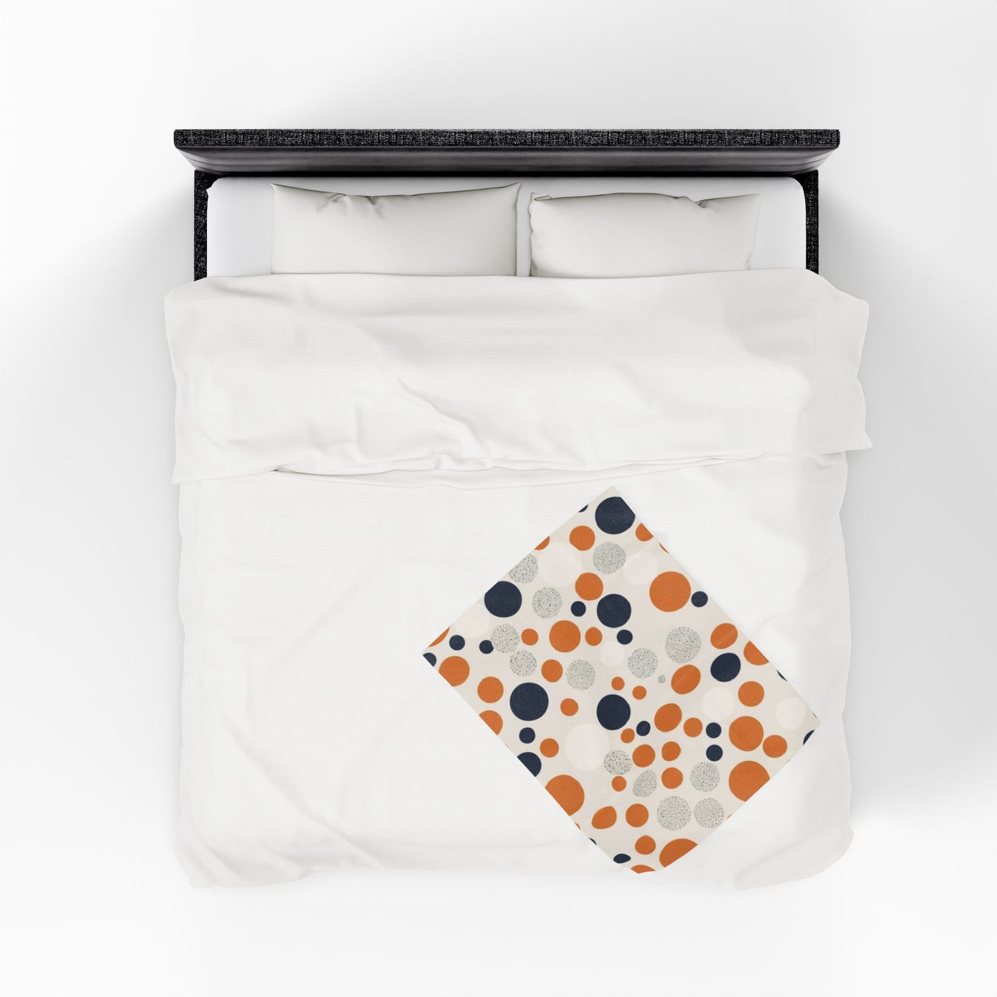 Orange Polka Dot Cozy Velveteen Blanket
