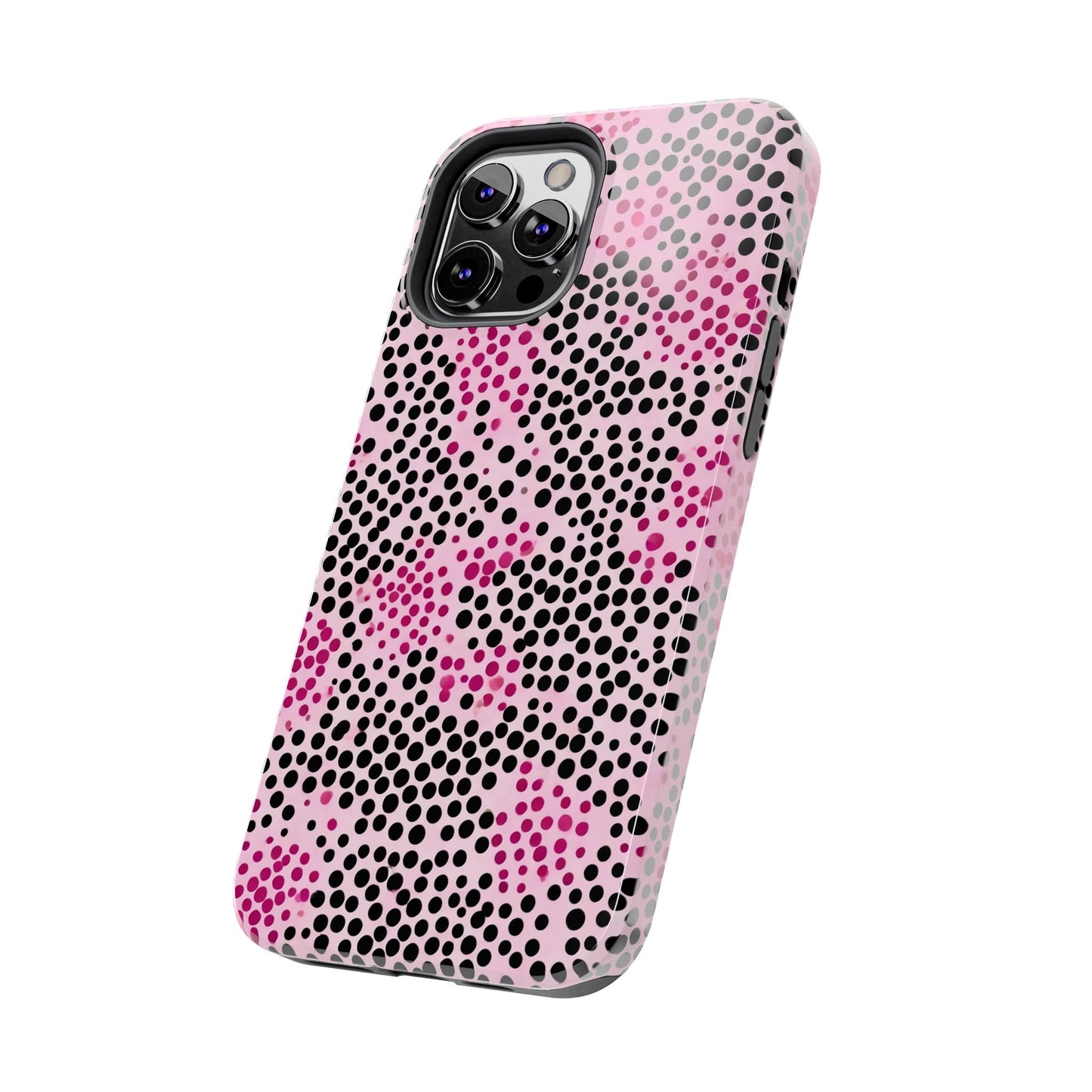 Pink and Black Dot Design Tough Phone Case