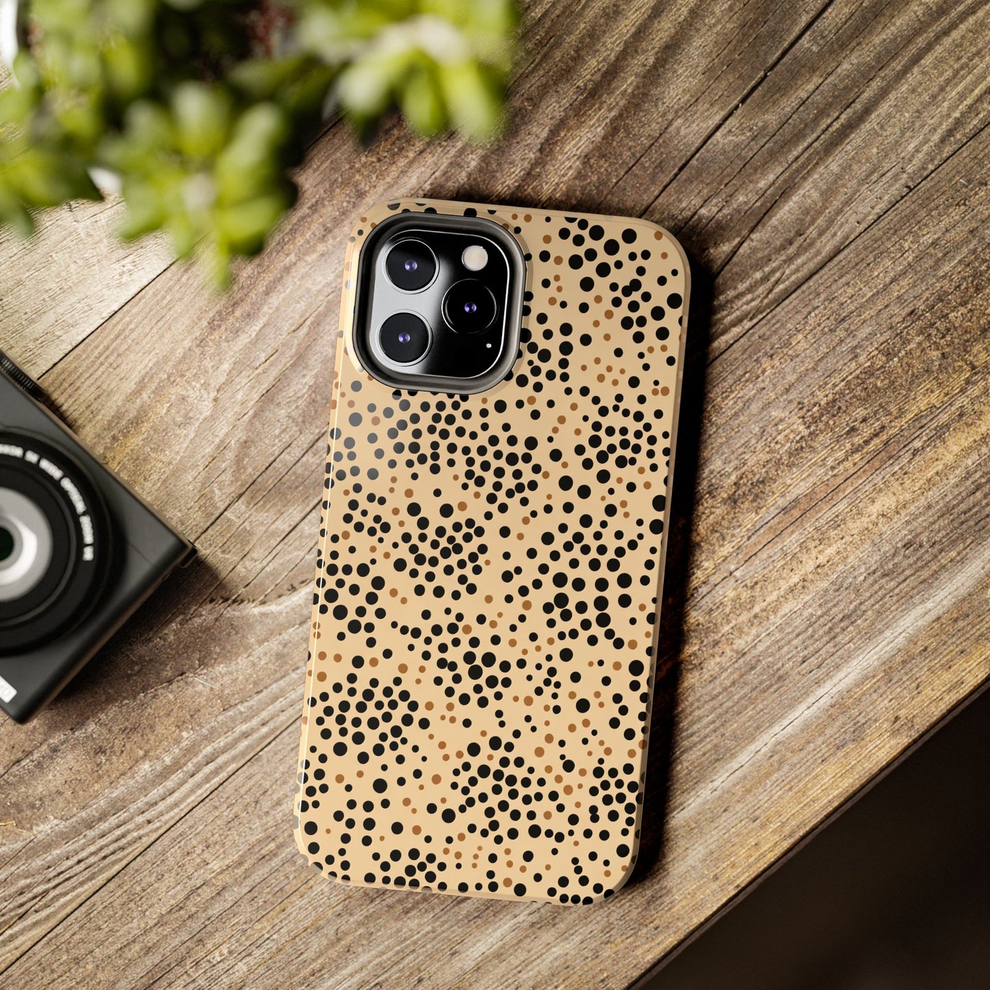 Tan and Black Dot Tough Phone Case
