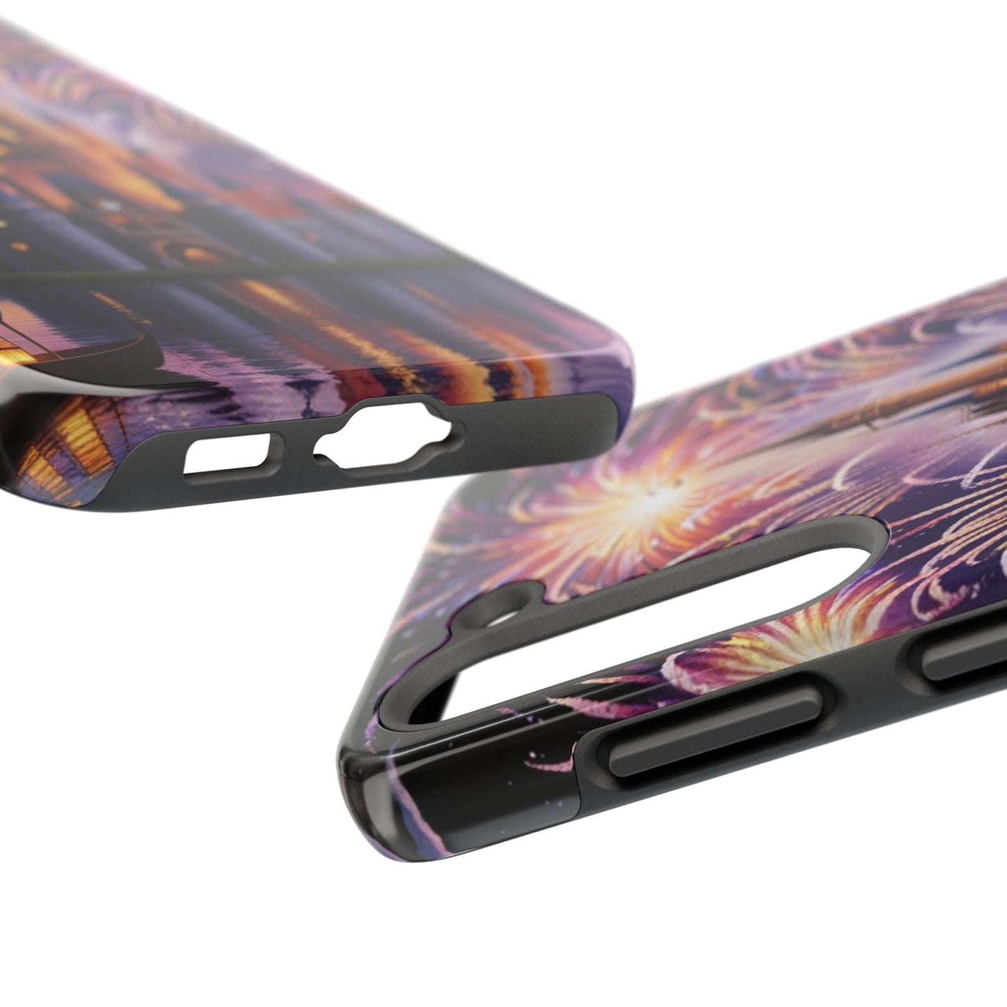 Magical Castle and Fireworks Tough Phone Case for iPhone 16 15 14 13 12 11 X 8 7 Samsung Galaxy S24 S23 S22 S21