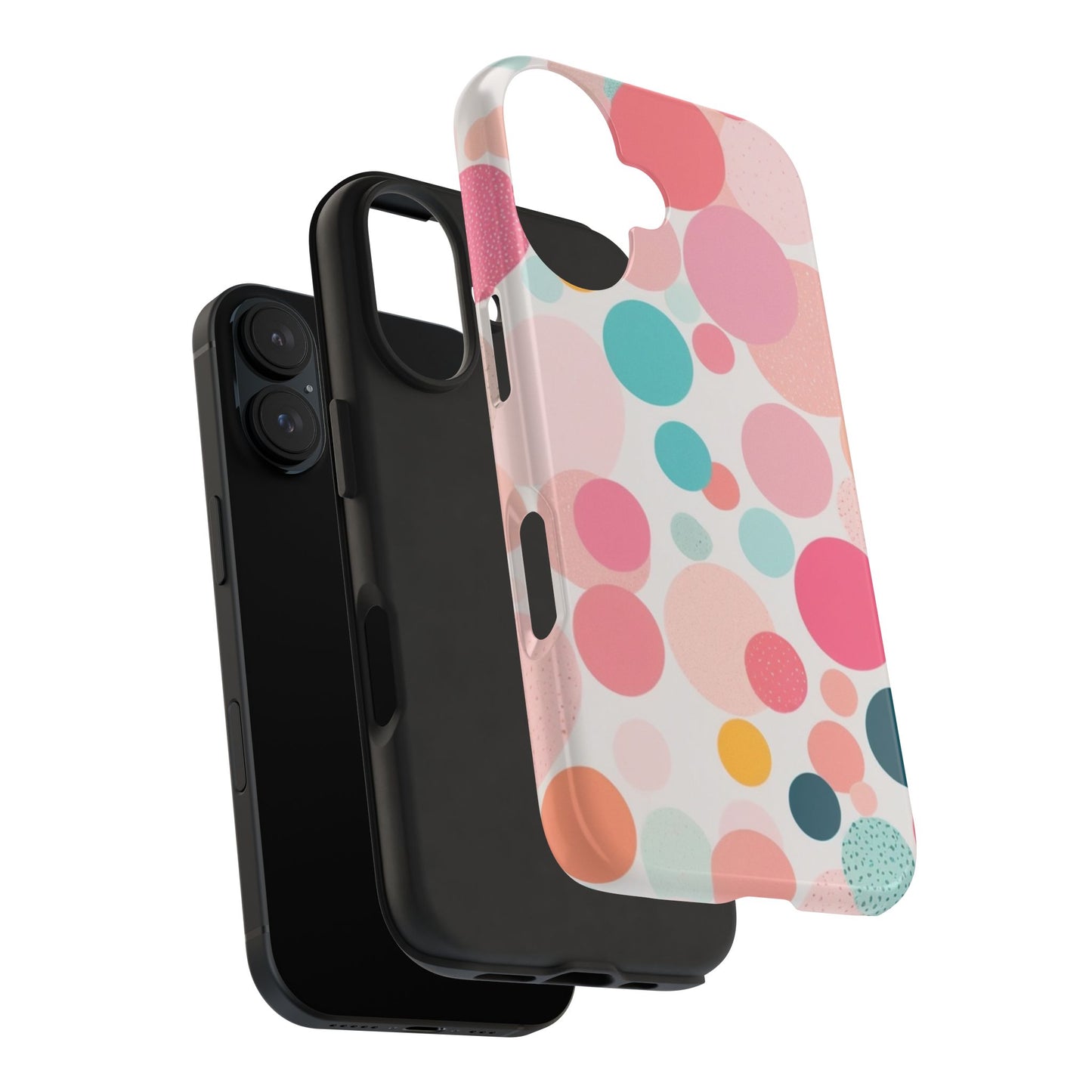 Pink Polka Dot Phone Case for iPhone 16 15 14 13 12 11 X 8 7 Samsung Galaxy S24 S23 S22 S21