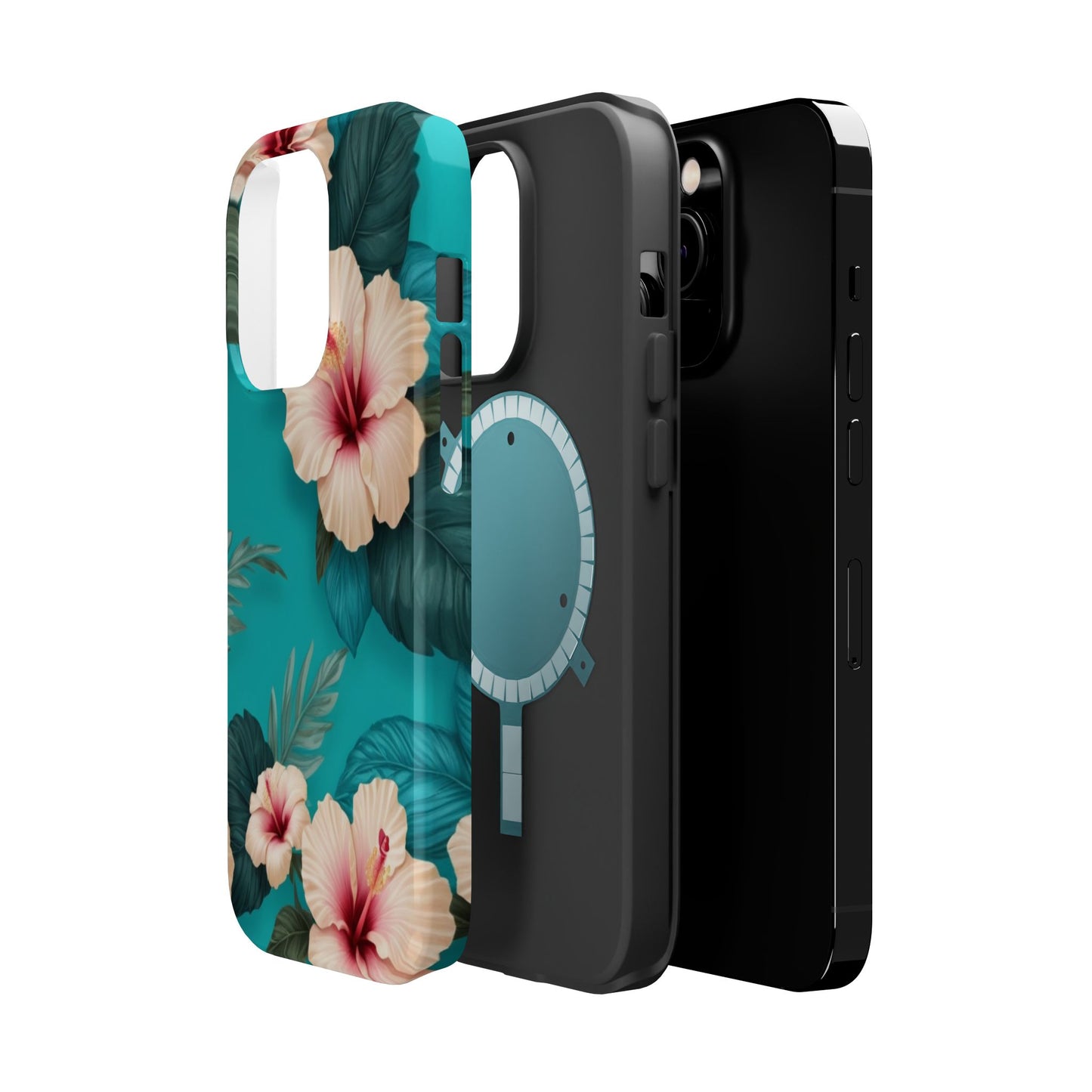 Tropical Floral Magnetic Tough Phone Case for iPhone 16 15 14 13