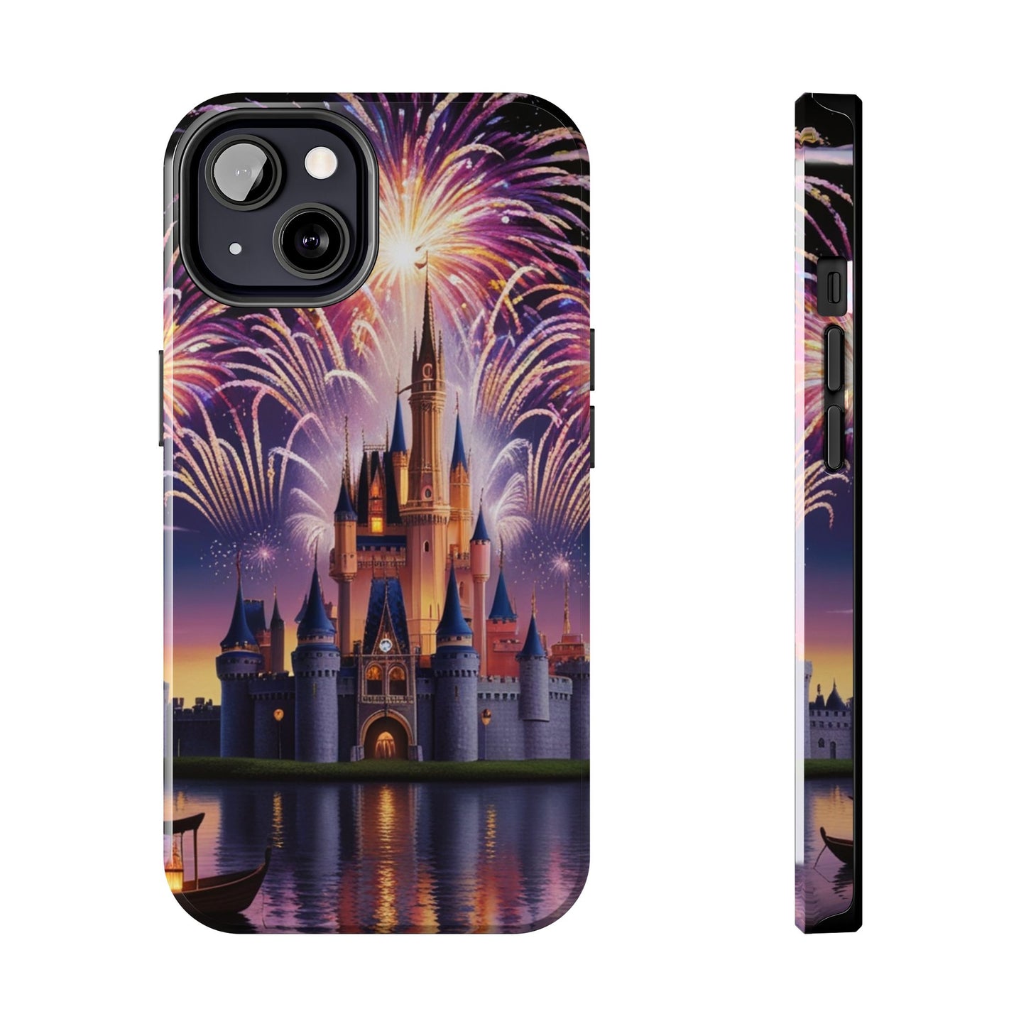 Magical Castle and Fireworks Tough Phone Case for iPhone 16 15 14 13 12 11 X 8 7 Samsung Galaxy S24 S23 S22 S21